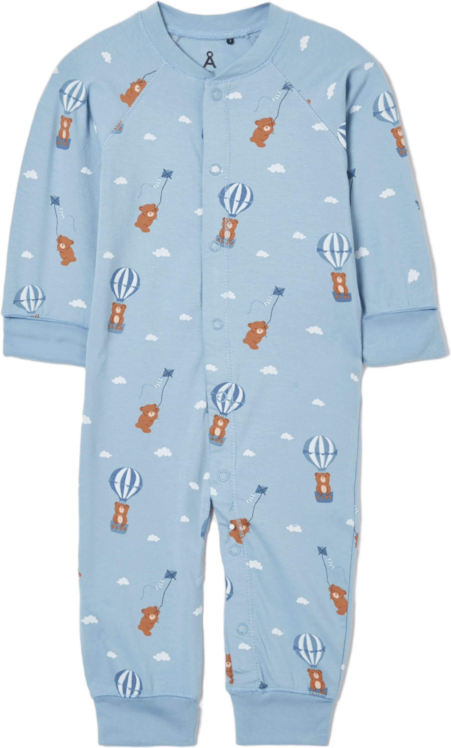 Pyjamas med tryckknappar STORM, från Å KIDS, i färgen Bearprint Aop.