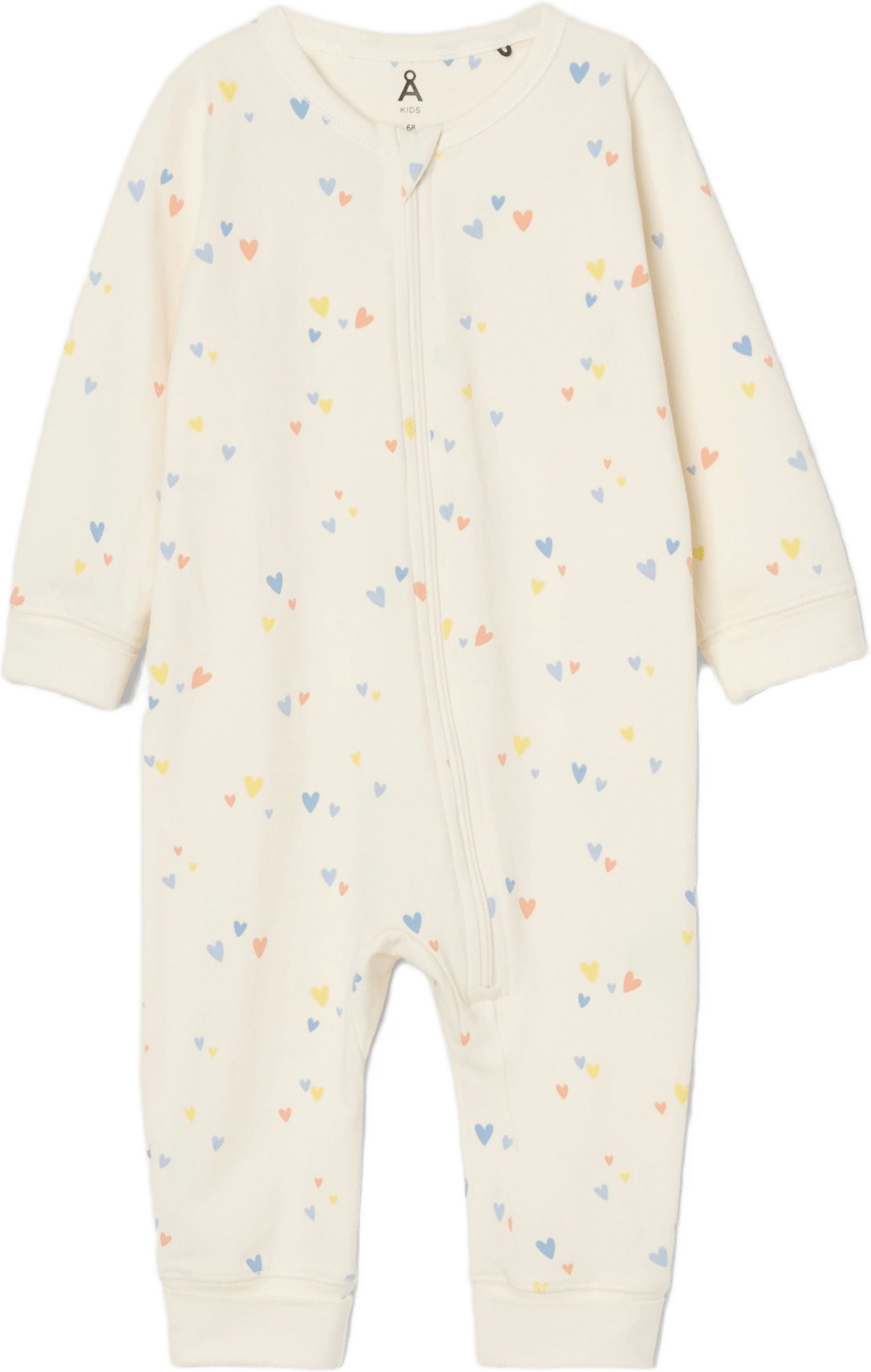 Pyjamas med dragkedja LONNIE, från Å KIDS, i färgen Hearts.