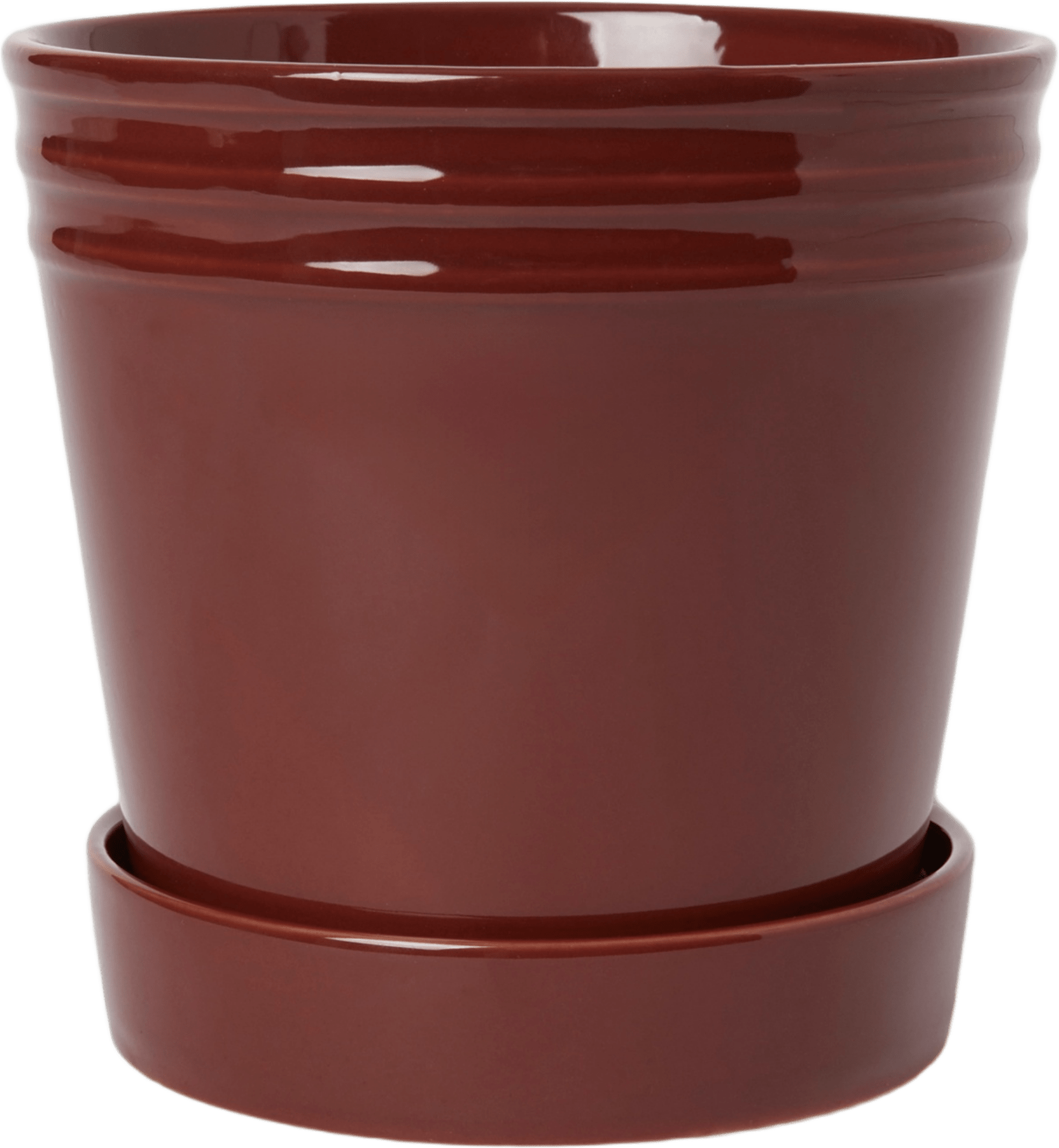 Kruka med fat ALVE 17,5 cm, från Åhléns Home, i färgen Burgundy.