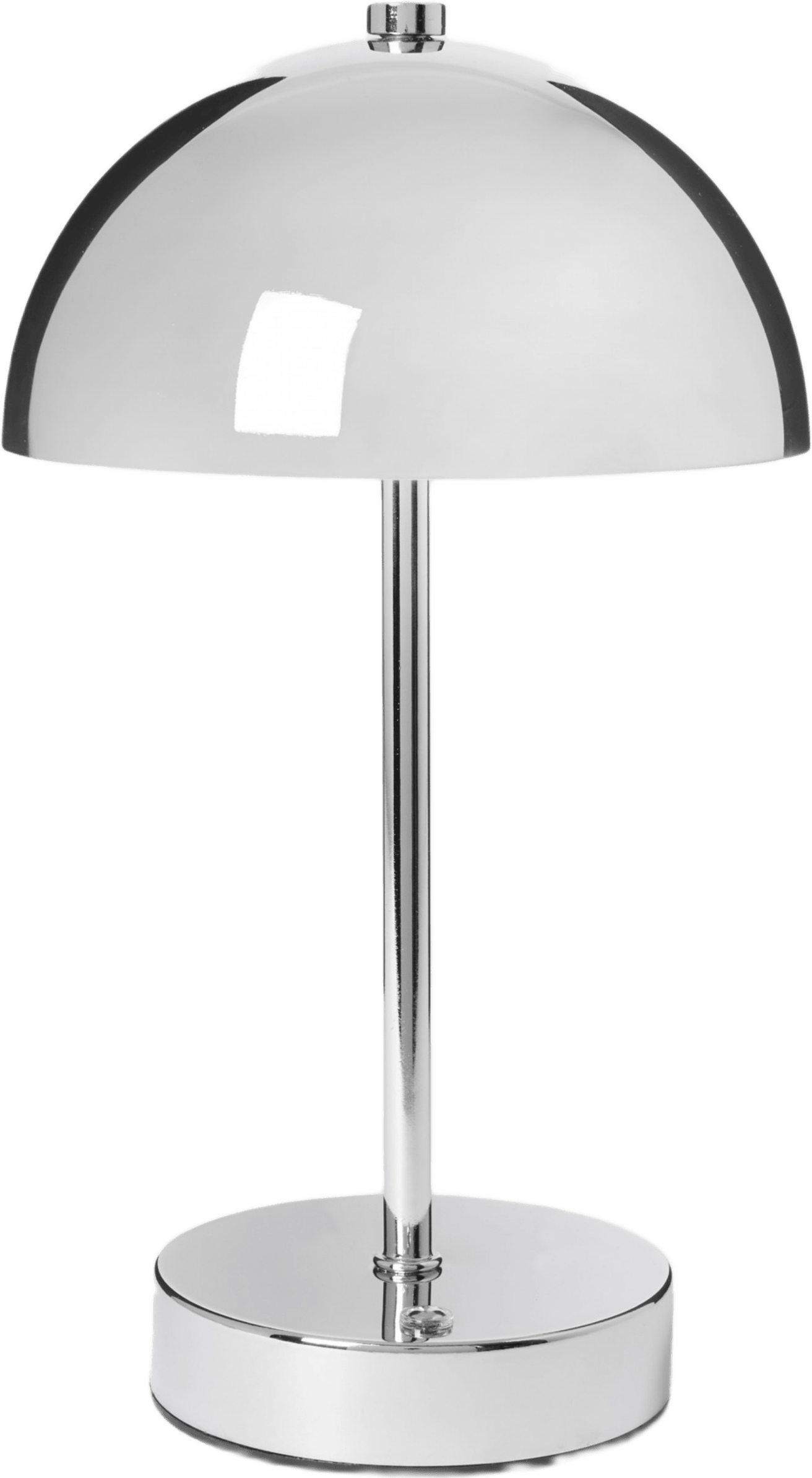 Uppladdningsbar dimbar bordslampa LOVA, från Åhléns Home, i färgen Chrome.