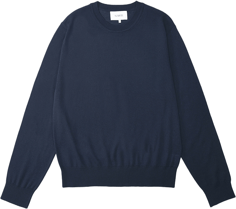 Tröja i merinoull FABIAN, från NORVIE, i färgen Navy.