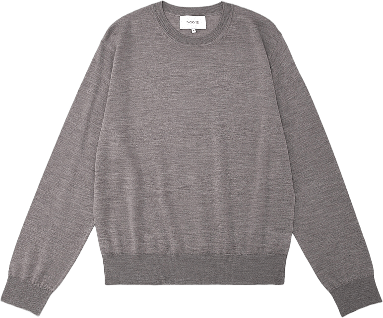 Tröja i merinoull FABIAN, från NORVIE, i färgen Mole melange.