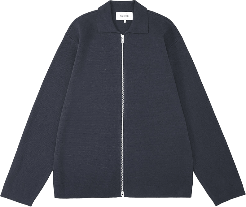 Cardigan med dubbelzip NICO, från NORVIE, i färgen Navy.