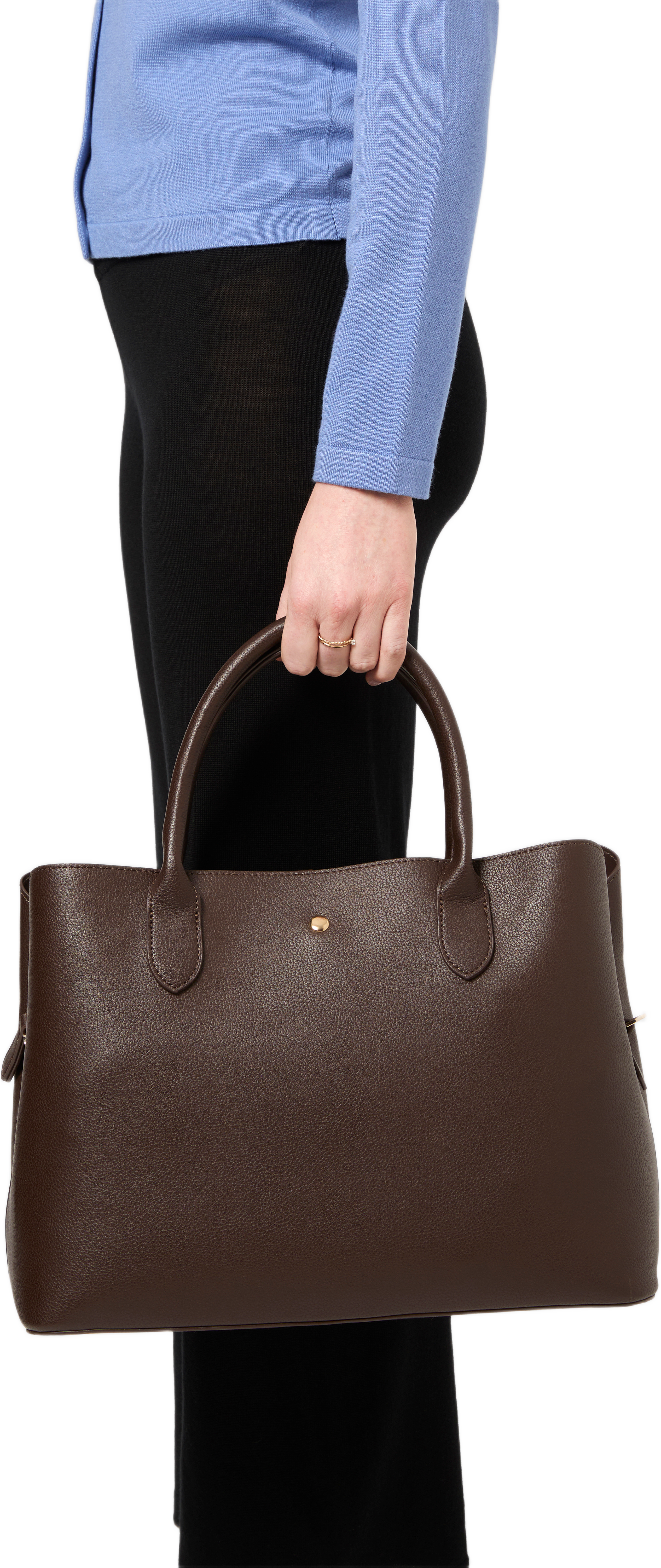 Handväska med datorfack KAY, från Å WOMAN, i färgen Deep Brown.