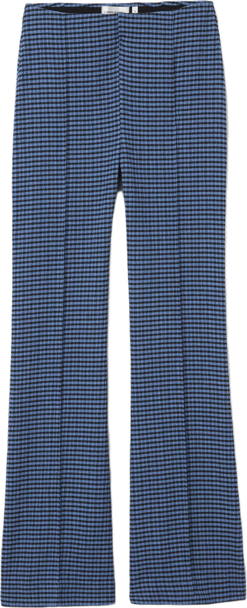 Utsvängda byxor FLARE CHECK, från Carin Wester, i färgen Blue Check.