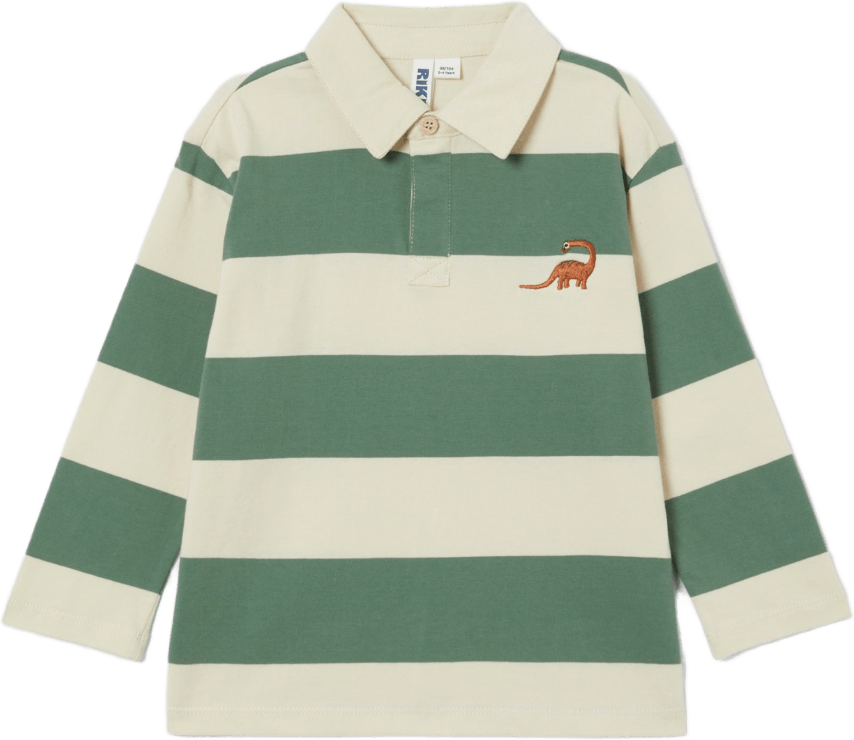 Rugbytröja MARK, från RIKIKI, i färgen Green Stripe.