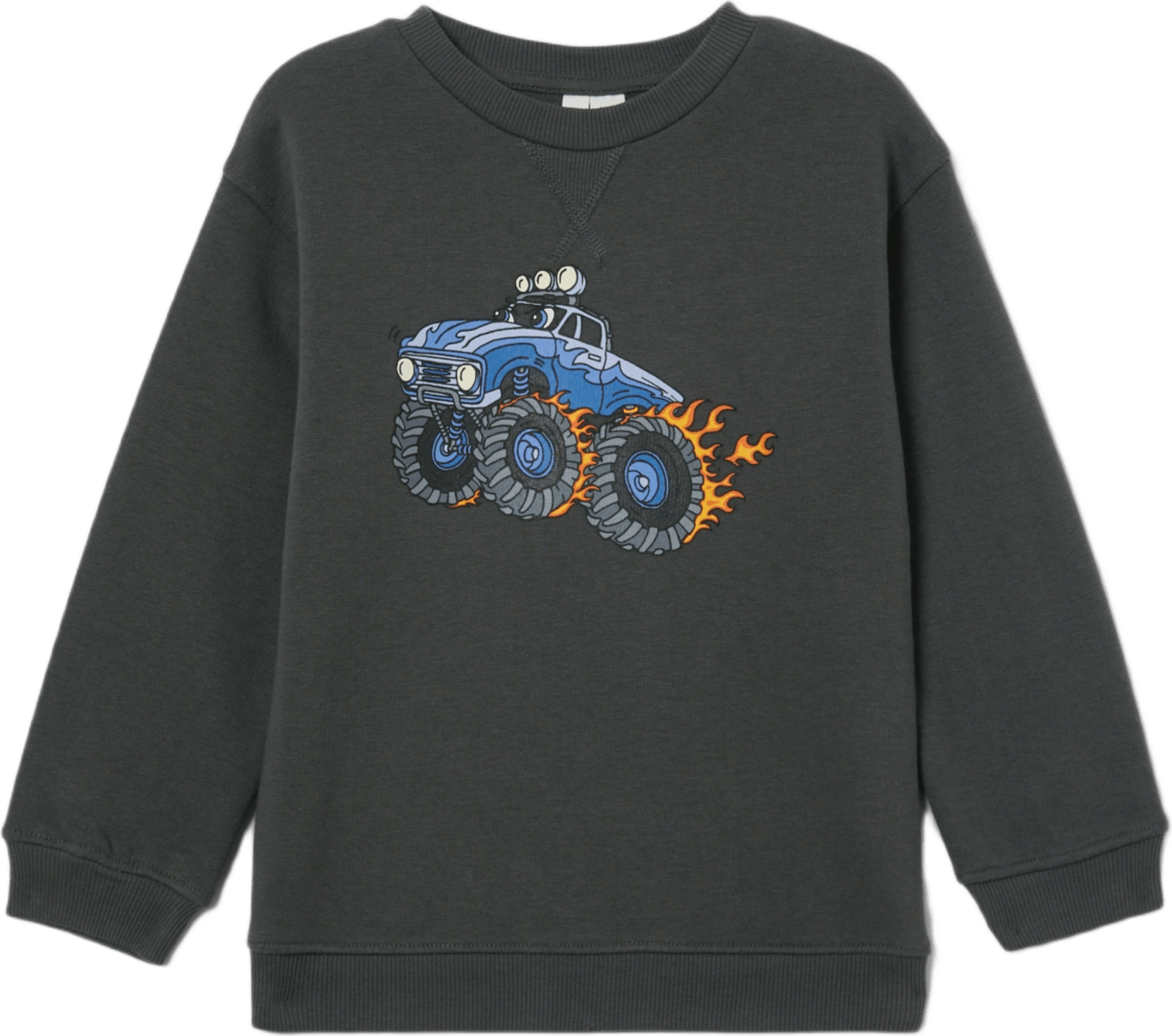 Collegetröja med tryck MILES, från RIKIKI, i färgen Off Black.