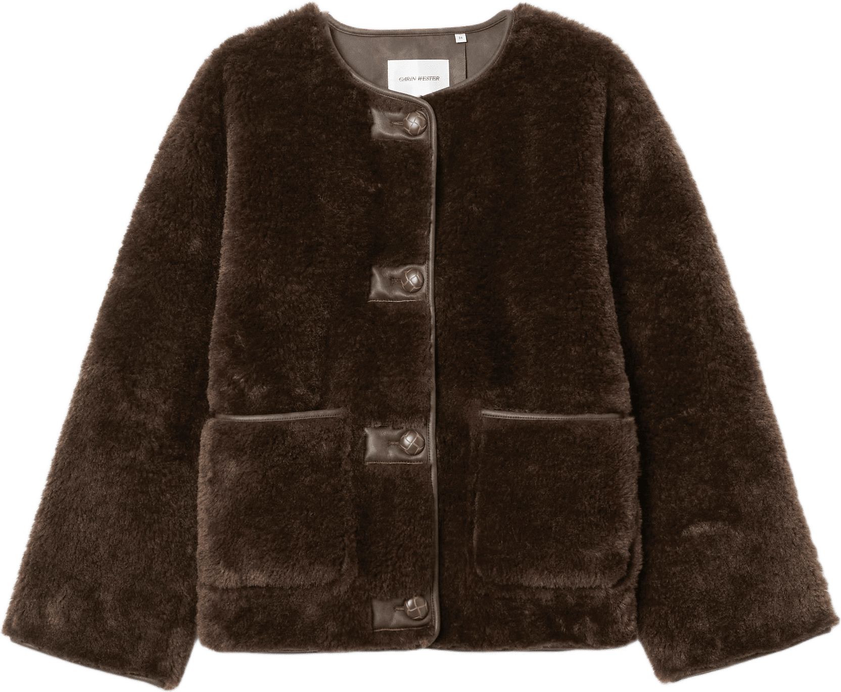 Jacka i pälsimitation CHATOU, från Carin Wester, i färgen Brown.
