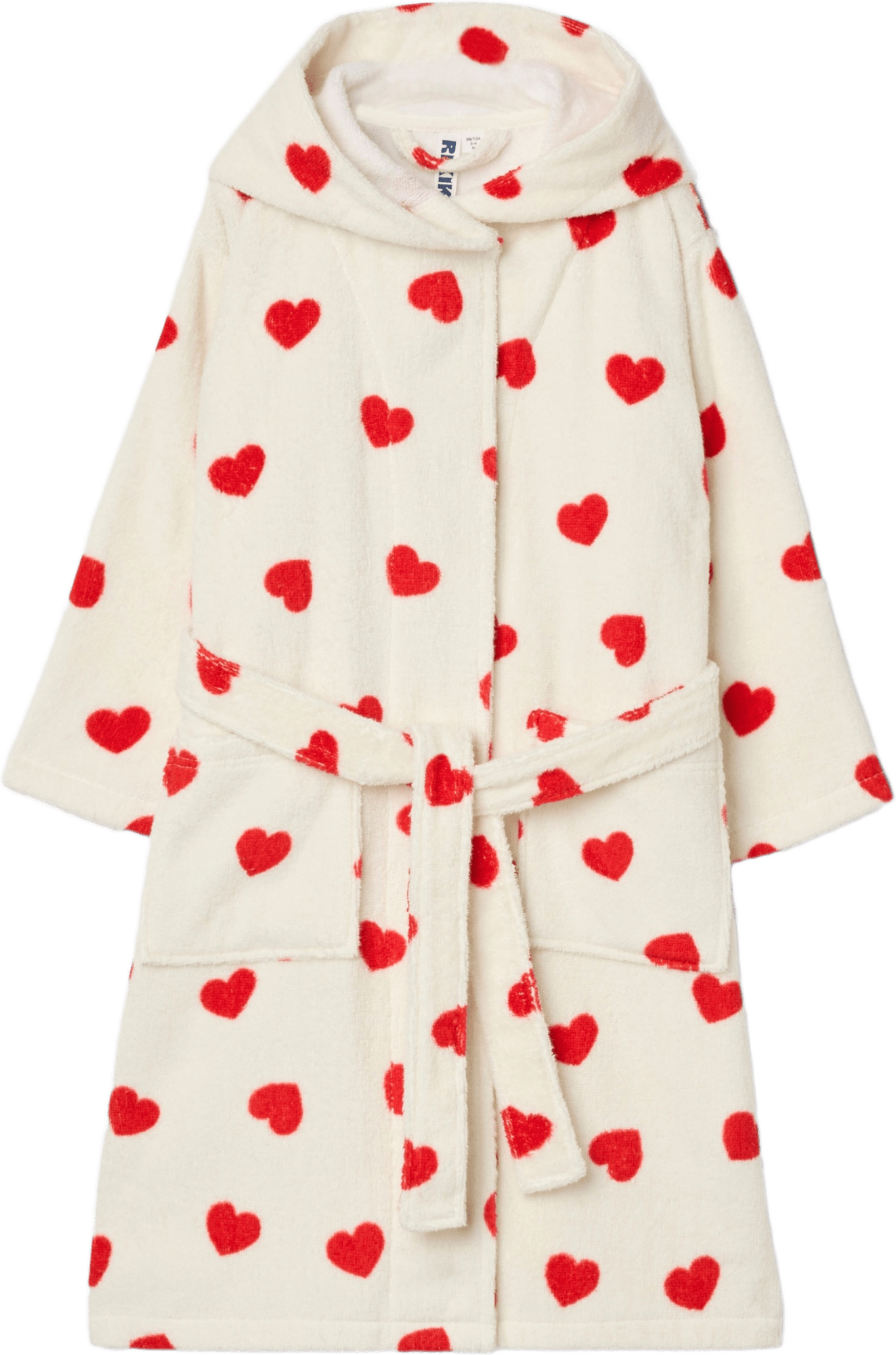 Morgonrock TERRY, från RIKIKI, i färgen Heart.