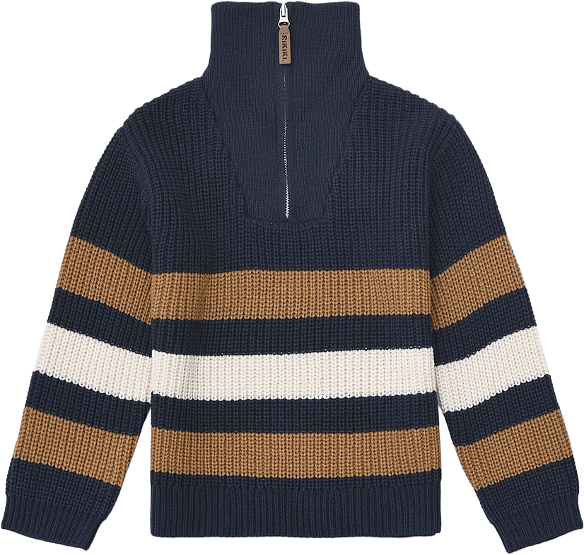 Stickad tröja med half-zip GRAHAM, från RIKIKI, i färgen Navy.