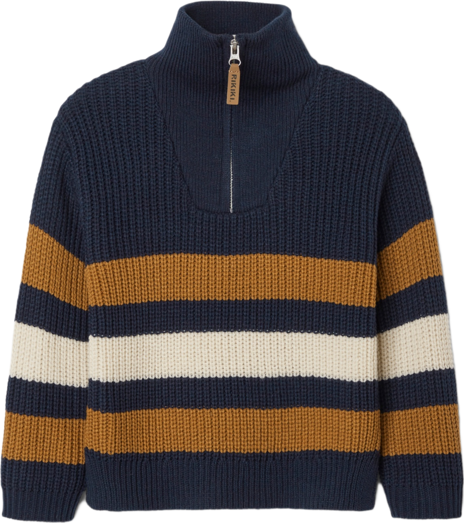 Stickad tröja med half-zip GRAHAM, från RIKIKI, i färgen Navy.