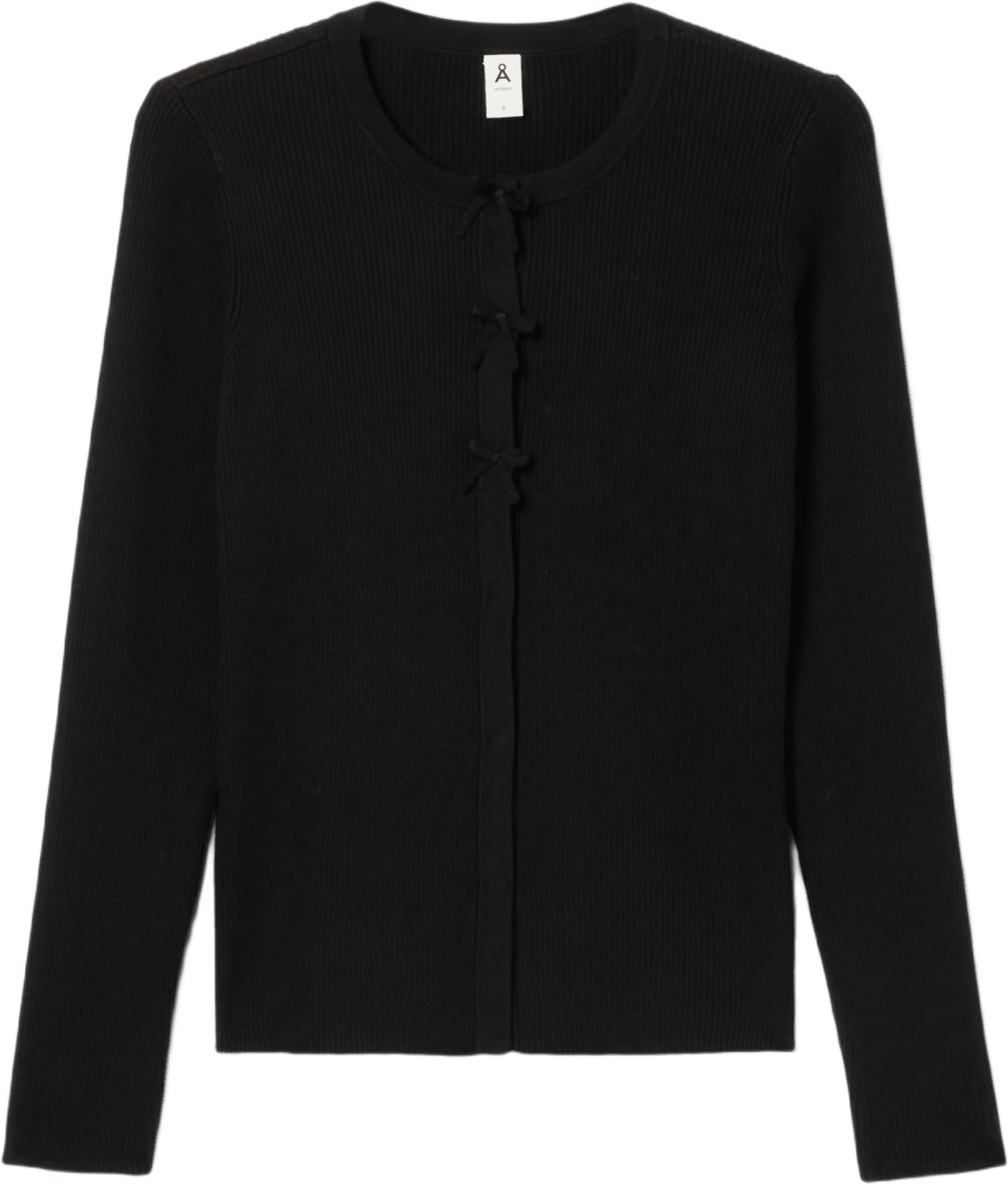 Cardigan med rosetter INGA, från Å WOMAN, i färgen Black.