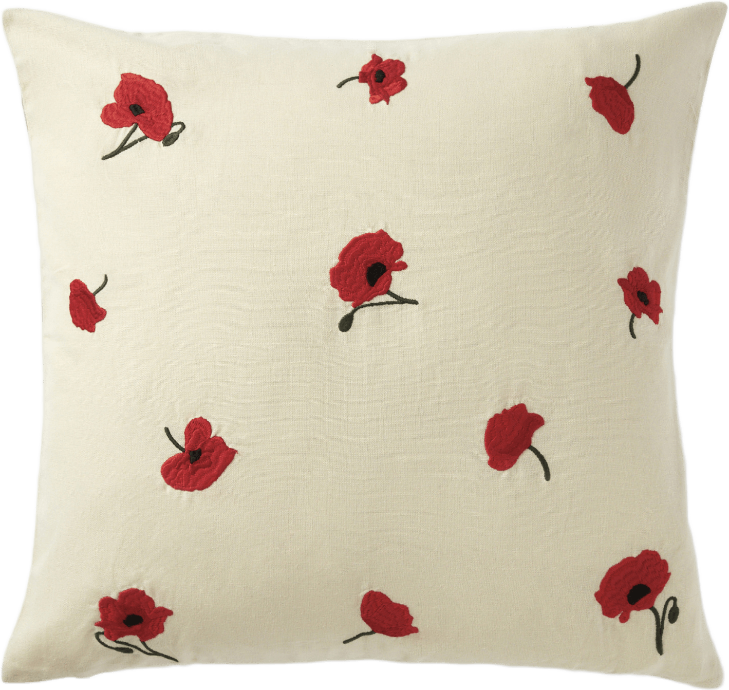 Kuddfodral POPPY 50x50 cm, från Åhléns Home, i färgen Off White.