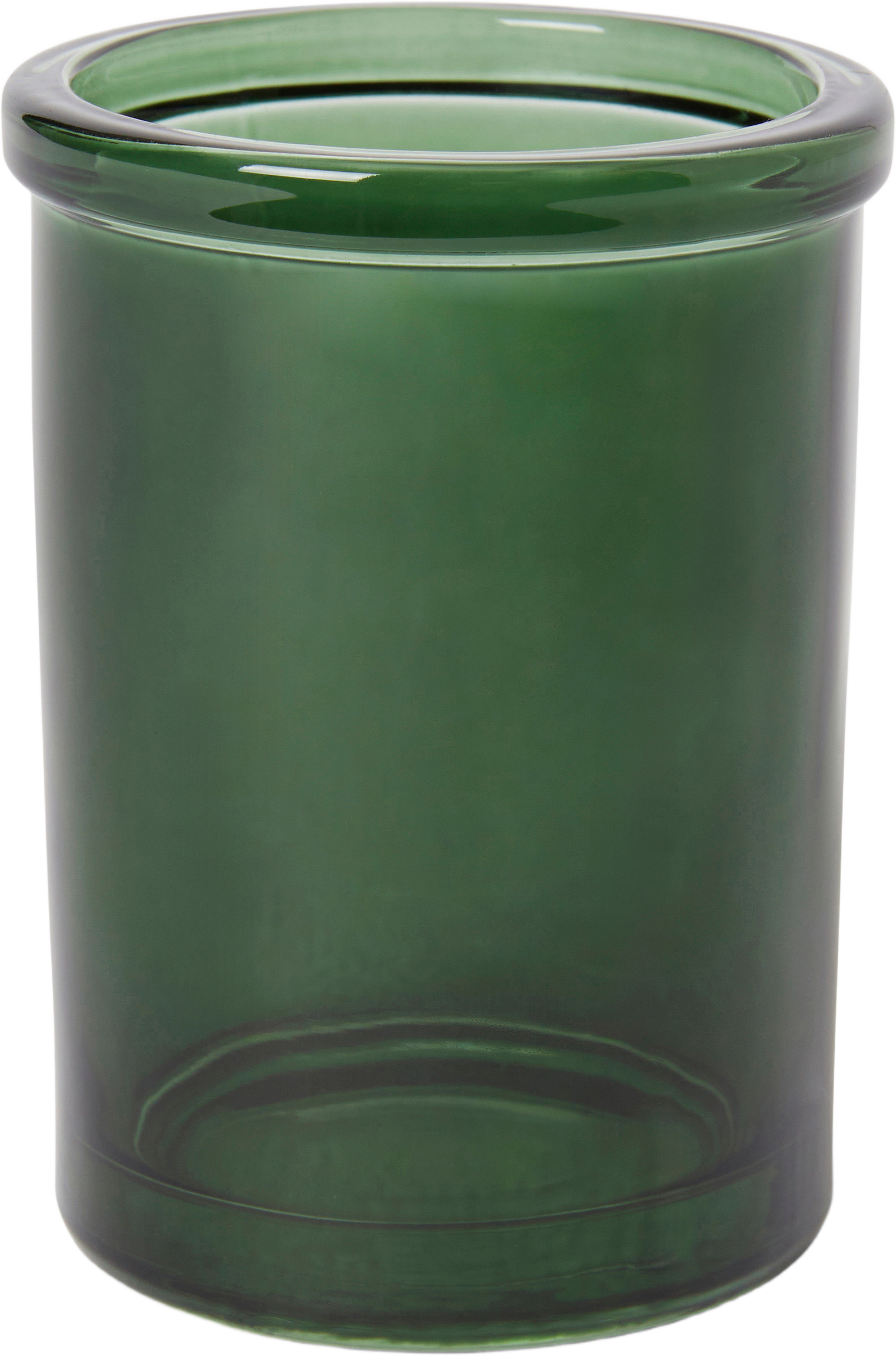 Badrumsmugg i glas, från Åhléns Home, i färgen Dk Green.