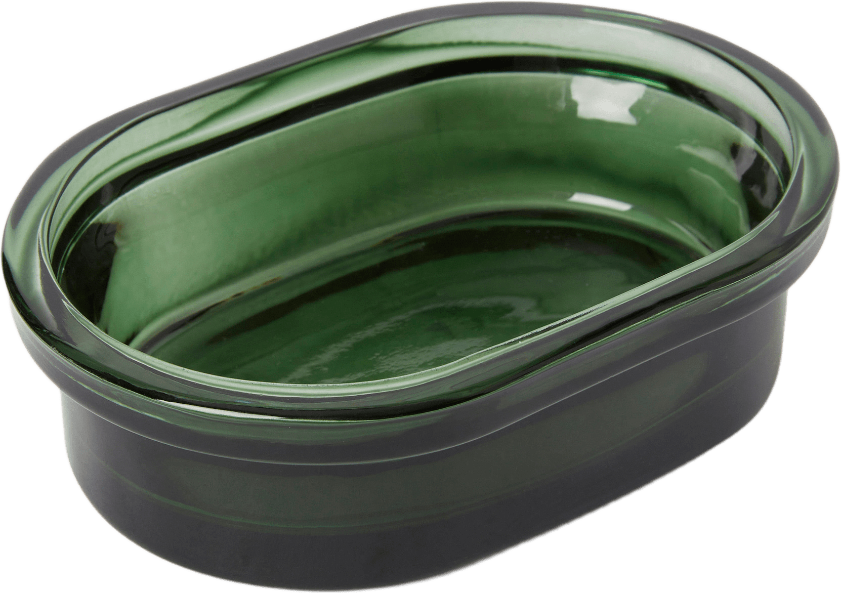 Tvålfat i glas, från Åhléns Home, i färgen Dk Green.