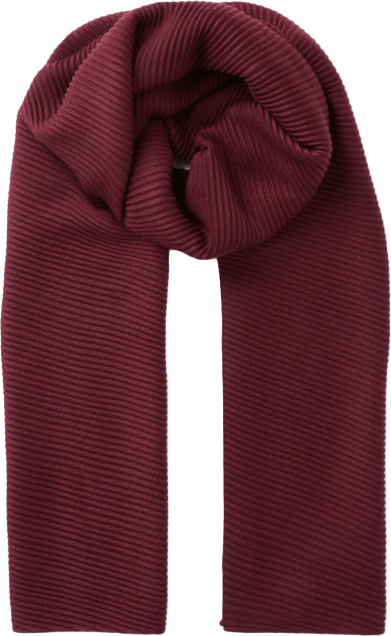 Plisserad scarf CARA, från Wera, i färgen Wine Red.