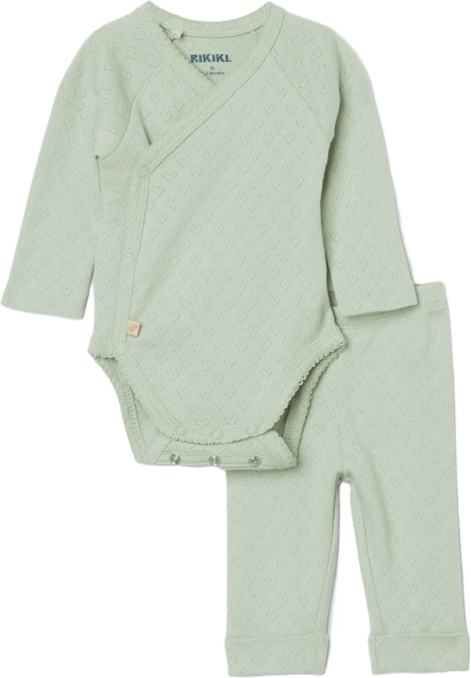 Set i pointelle LINN, från RIKIKI, i färgen Mint.