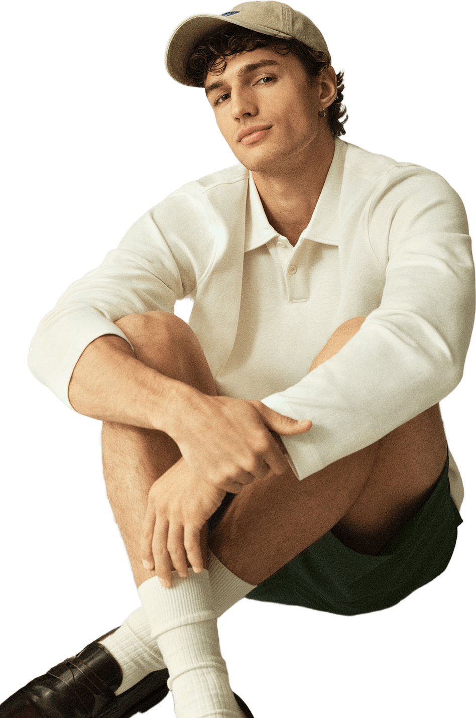 Långärmad pikétröja WALKER, från NORVIE, i färgen Offwhite 2.