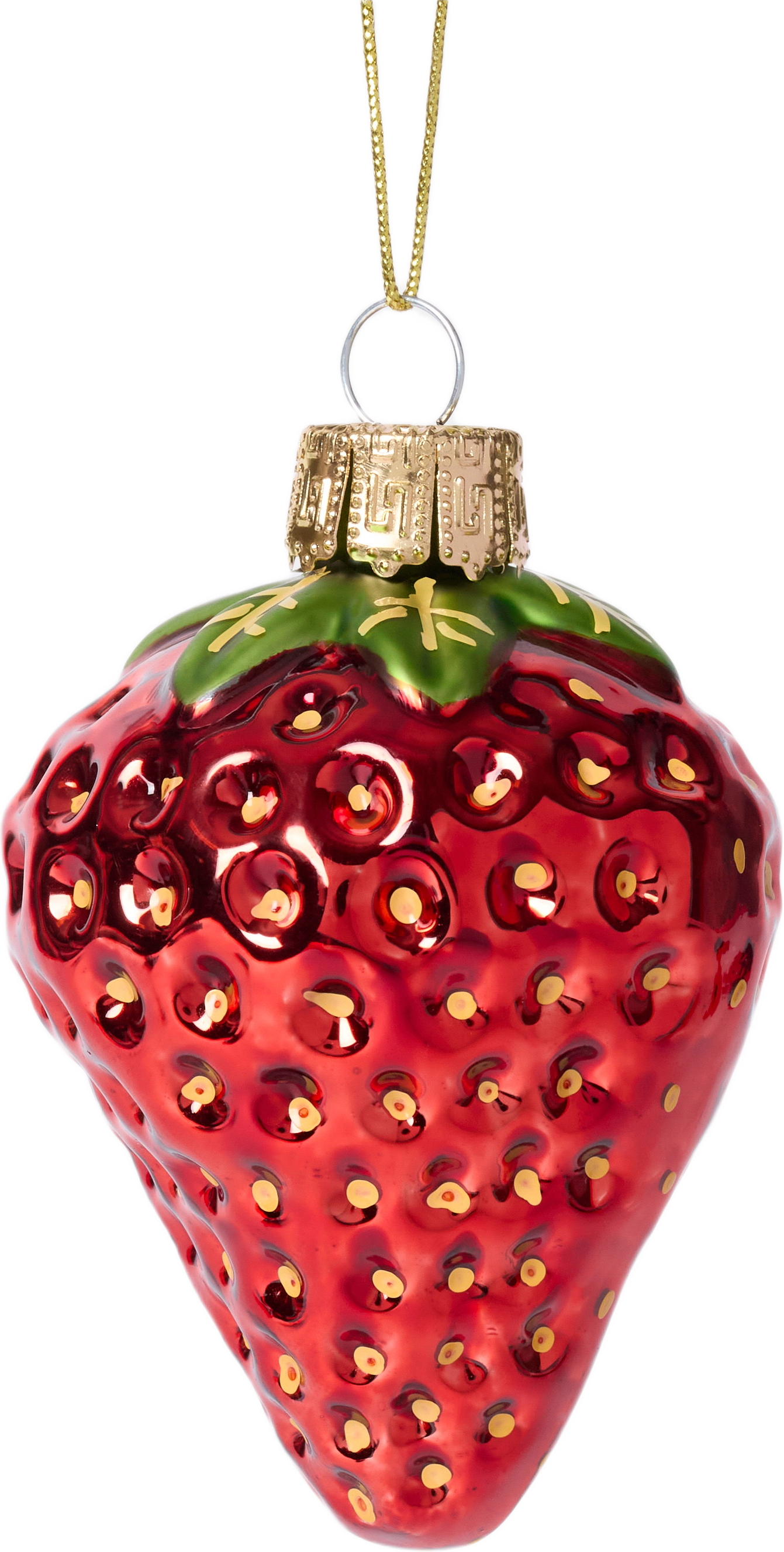 Julgranshänge i glas JORDGUBBE, från Åhléns Home, i färgen Red.