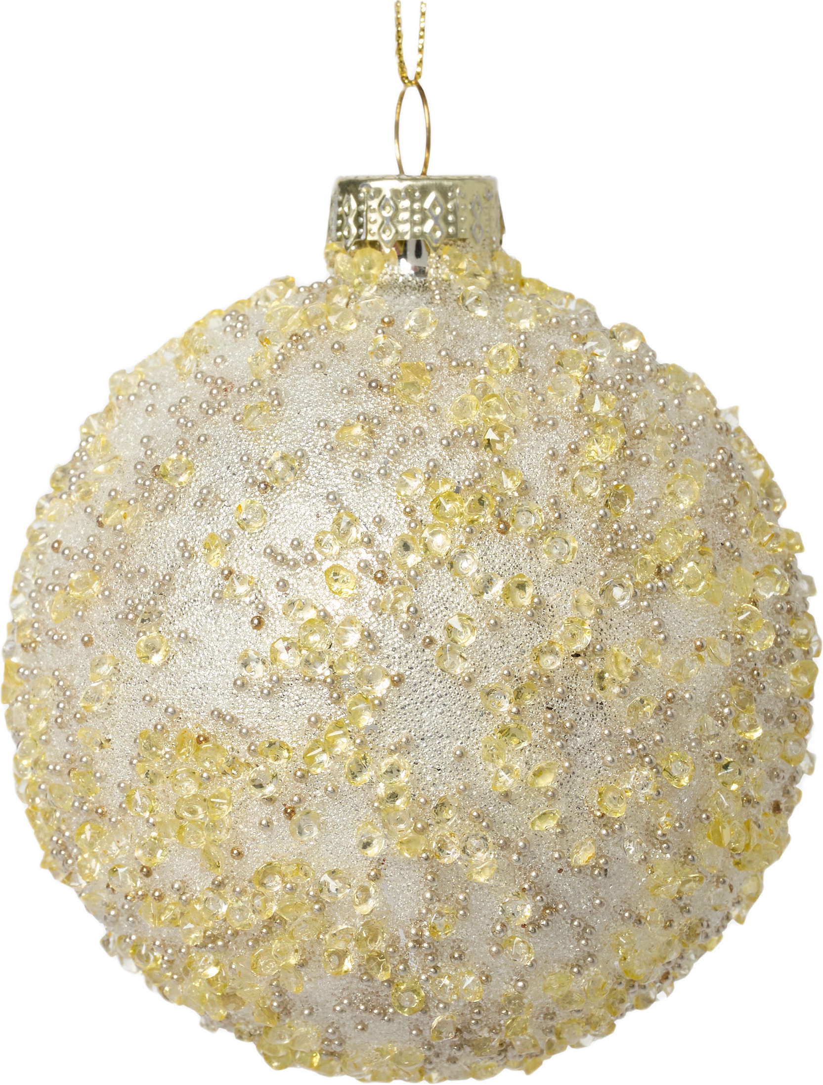 Julgranskula i glas GLITTER 8 cm, från Åhléns Home, i färgen Gold.