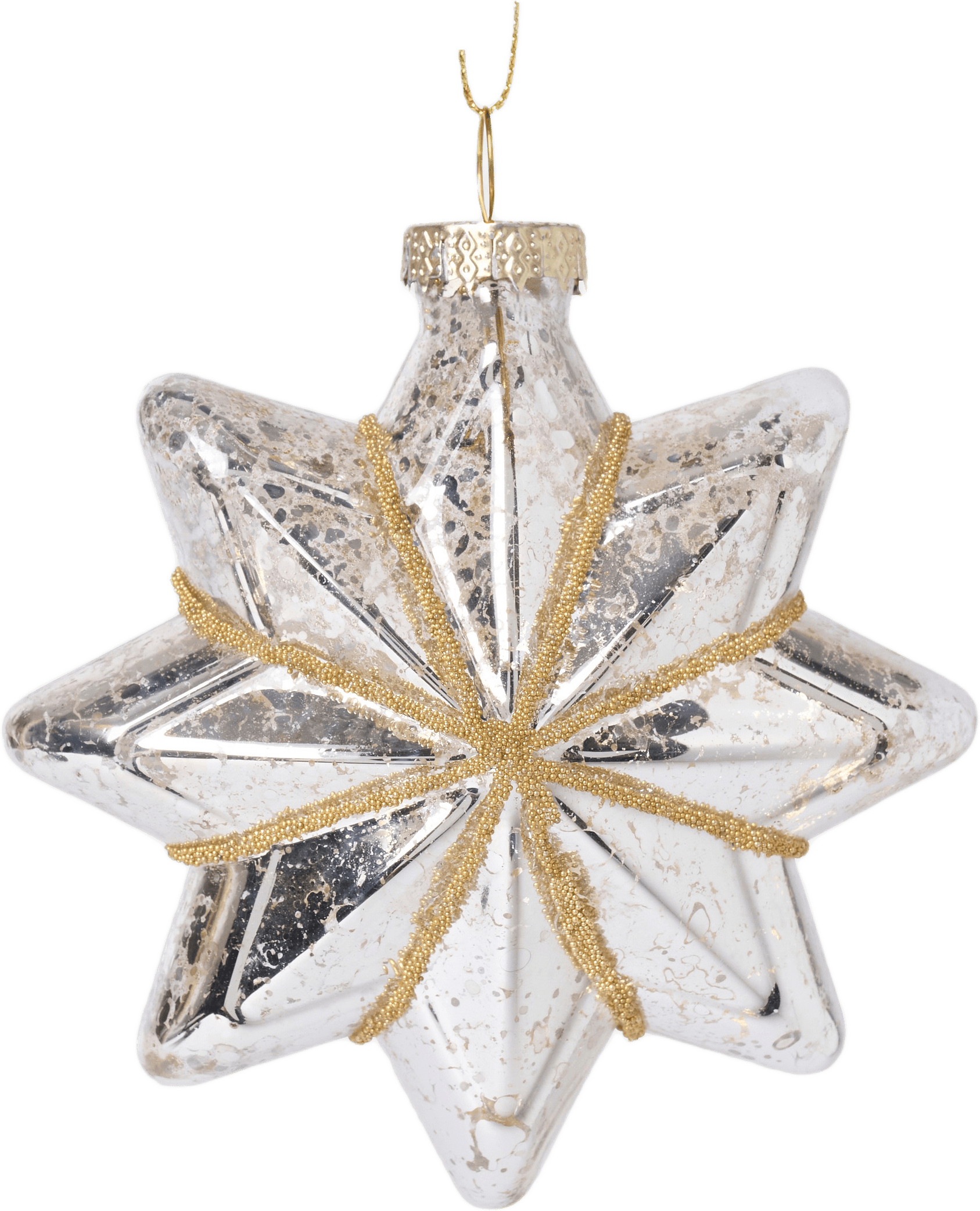 Julgranshänge i glas STAR 8 cm, från Åhléns Home, i färgen Gold.