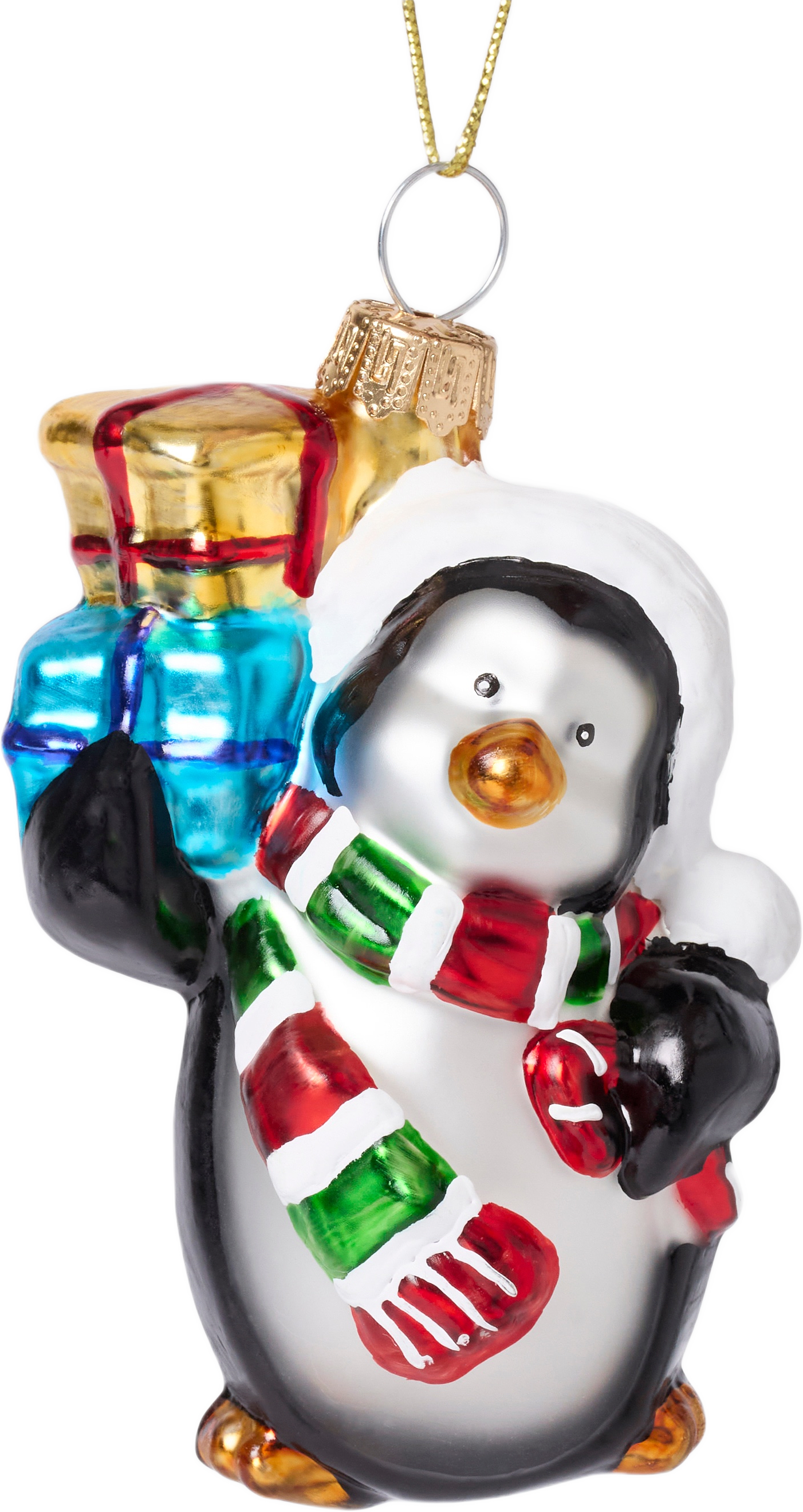 Julgranshänge i glas PINGVIN, från Åhléns Home, i färgen Multicolor.