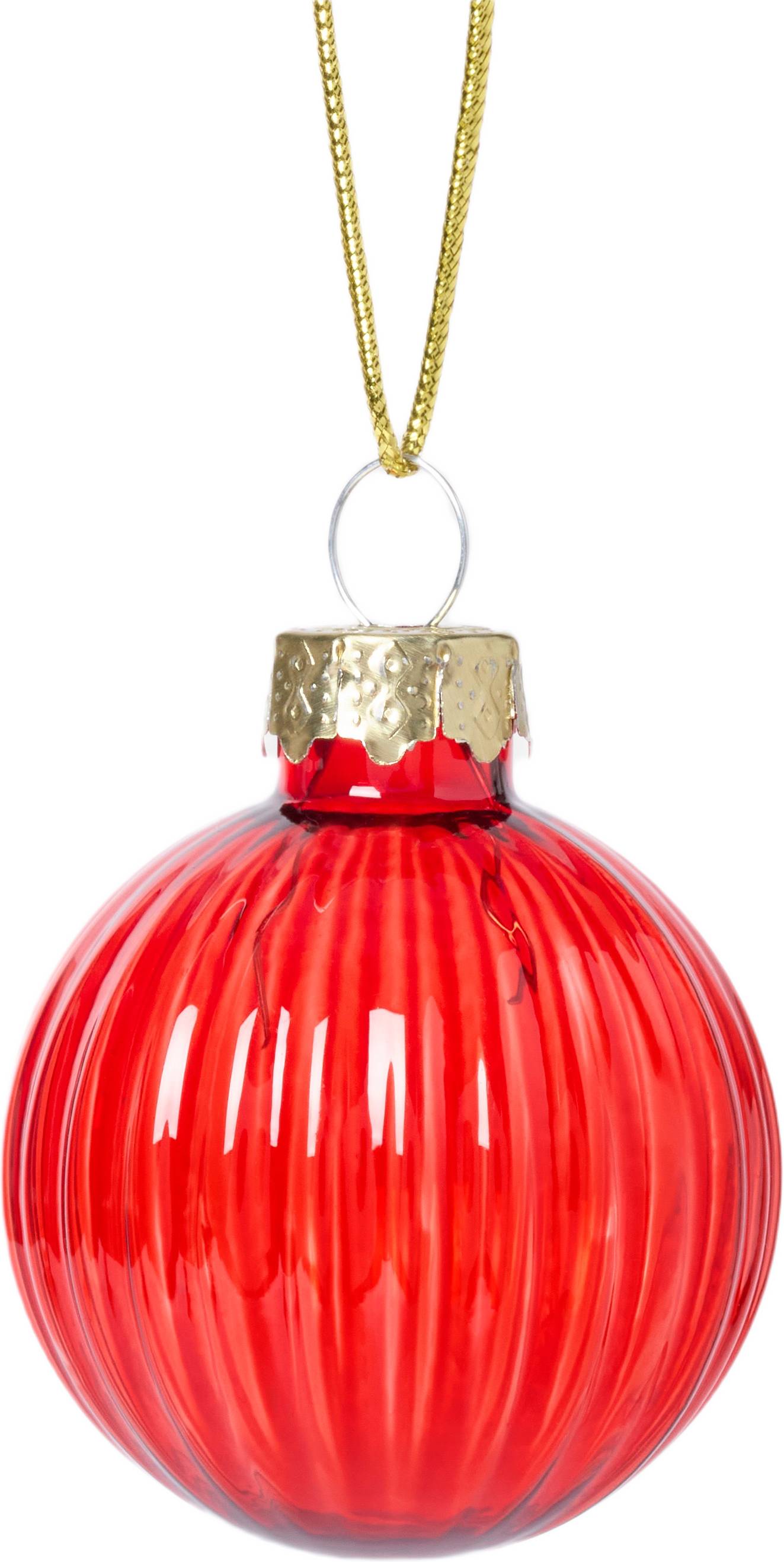 Julgranskula i glas RILLS 4 cm, från Åhléns Home, i färgen Red.