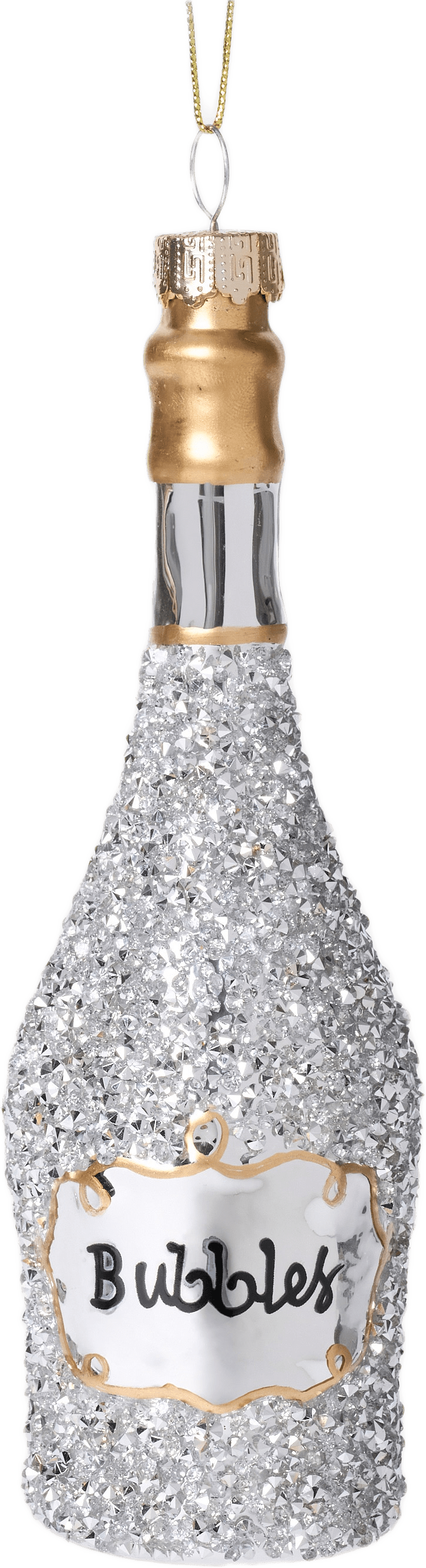 Julgranshänge i glas BUBBLES, från Åhléns Home, i färgen Silver.
