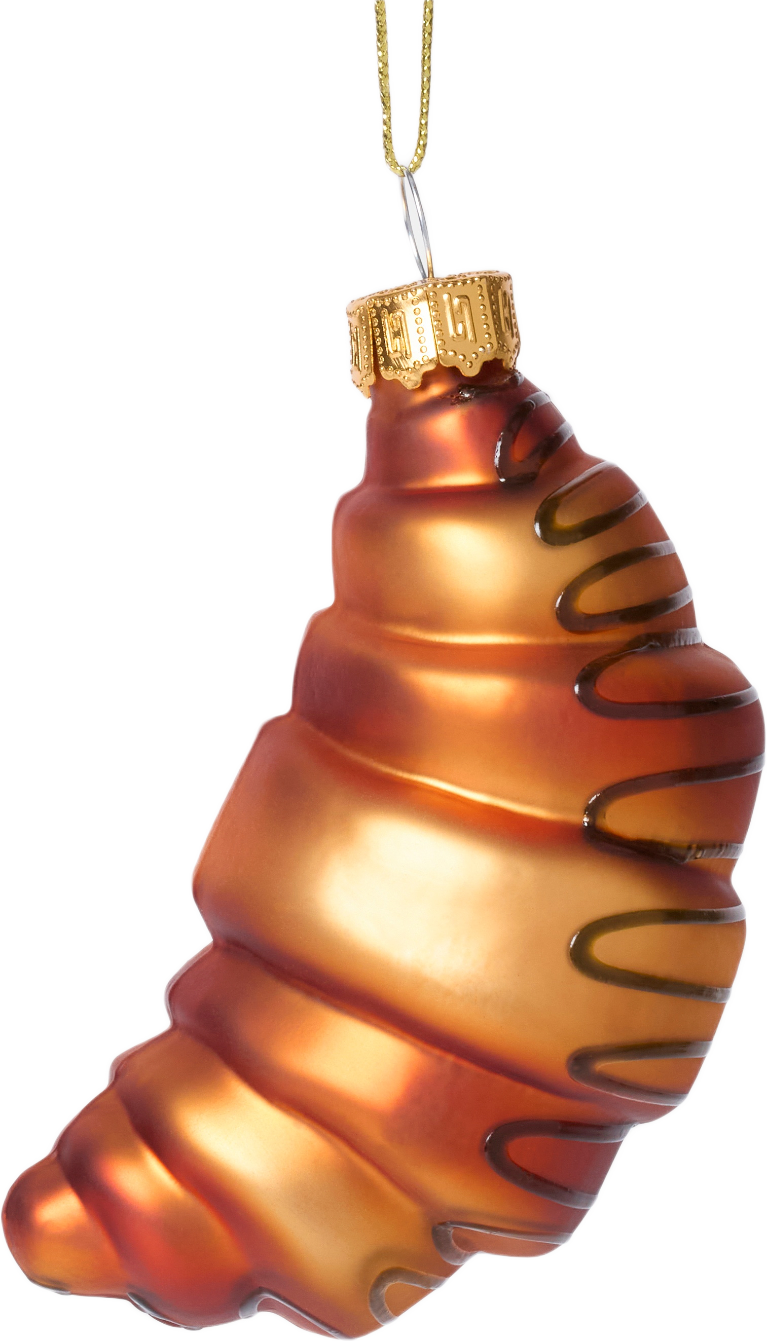 Julgranshänge i glas CROISSANT, från Åhléns Home, i färgen Brown.