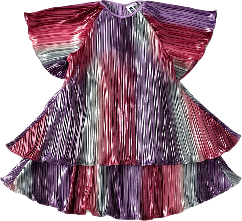 Glansig klänning JENNY, från RIKIKI, i färgen Rainbow.