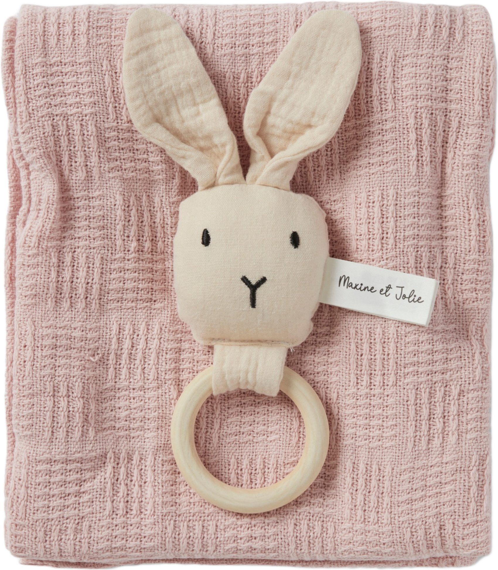 Presentkit skallra + filt ETIENNE, från Maxine et Jolie, i färgen Pink.