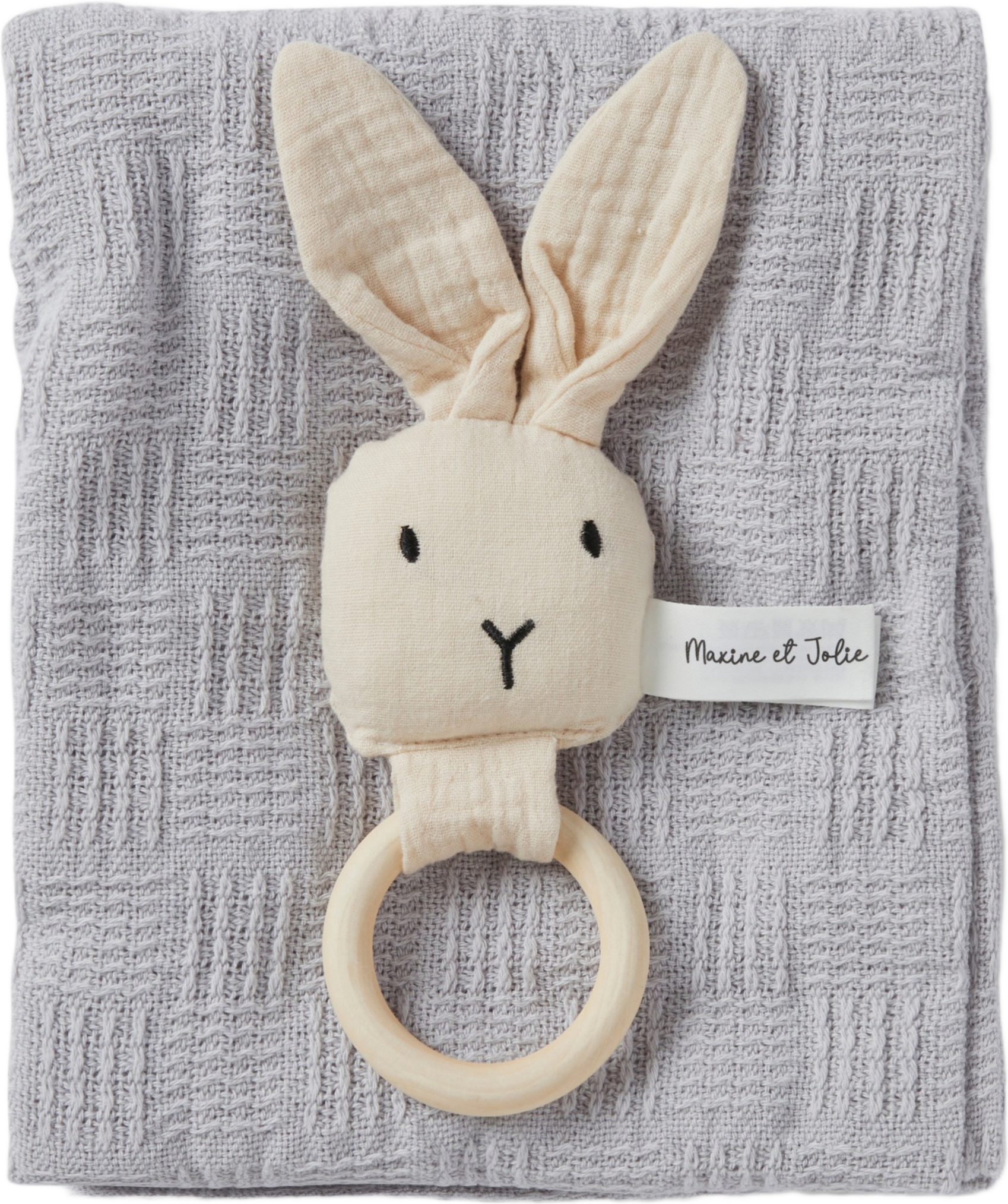 Presentkit skallra + filt ETIENNE, från Maxine et Jolie, i färgen Blue.