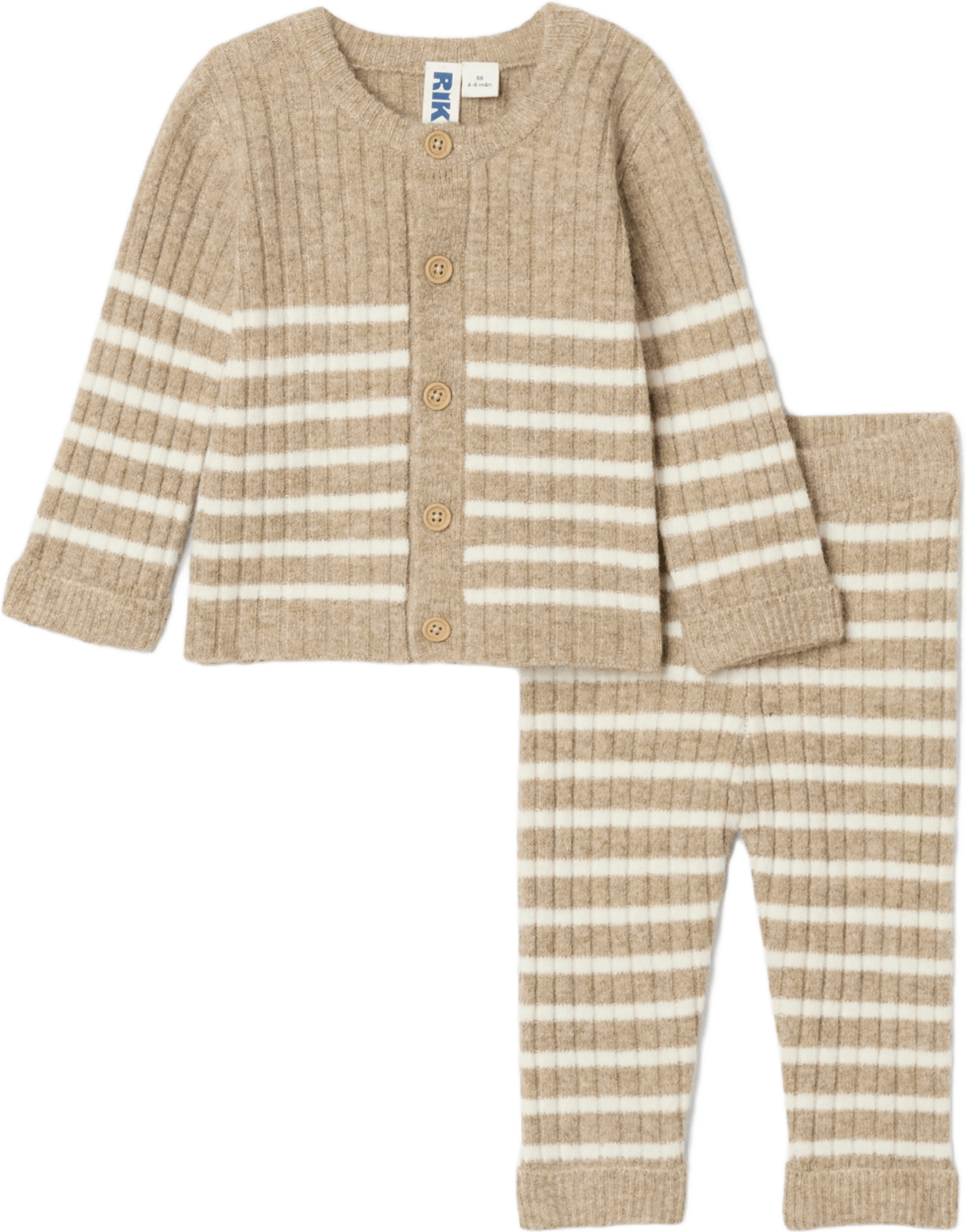 Randigt stickat set OAT