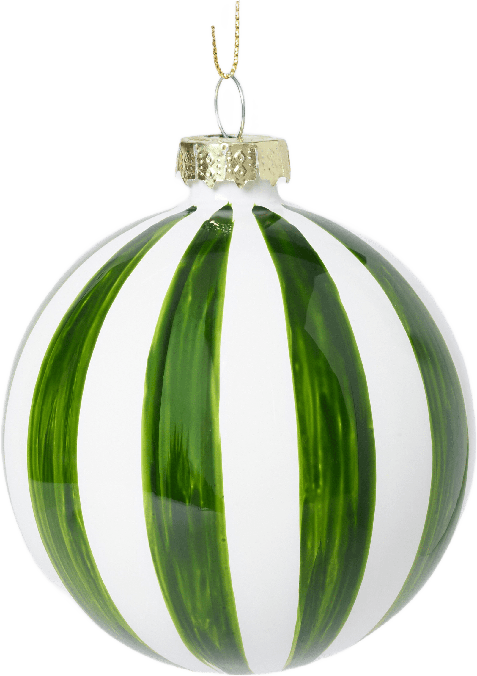 Julgranskula i glas ROUND SWIRL 8 cm, från Åhléns Home, i färgen Green/White.