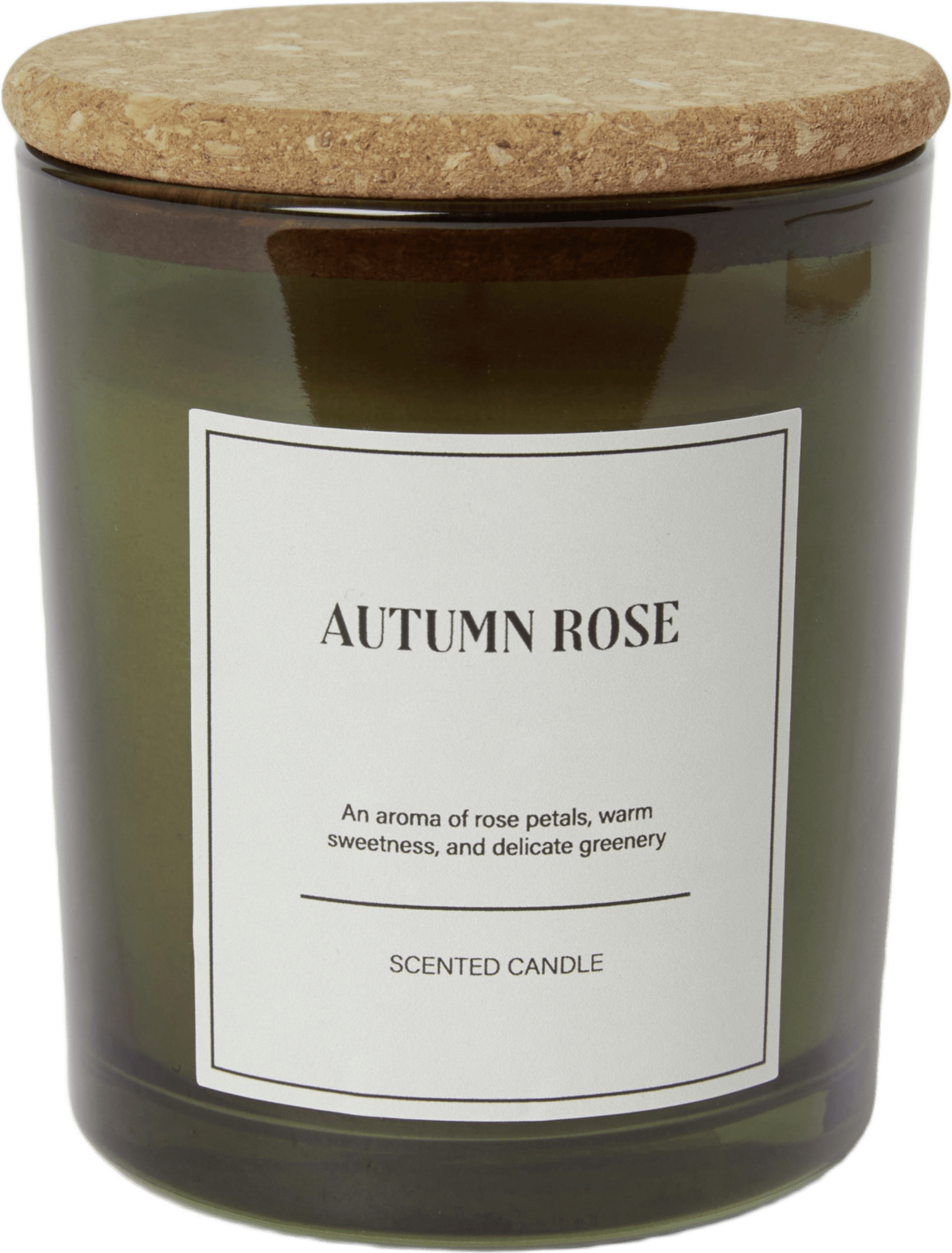 Doftljus med korklock CORA 10 cm, från Åhléns Home, i färgen Green.