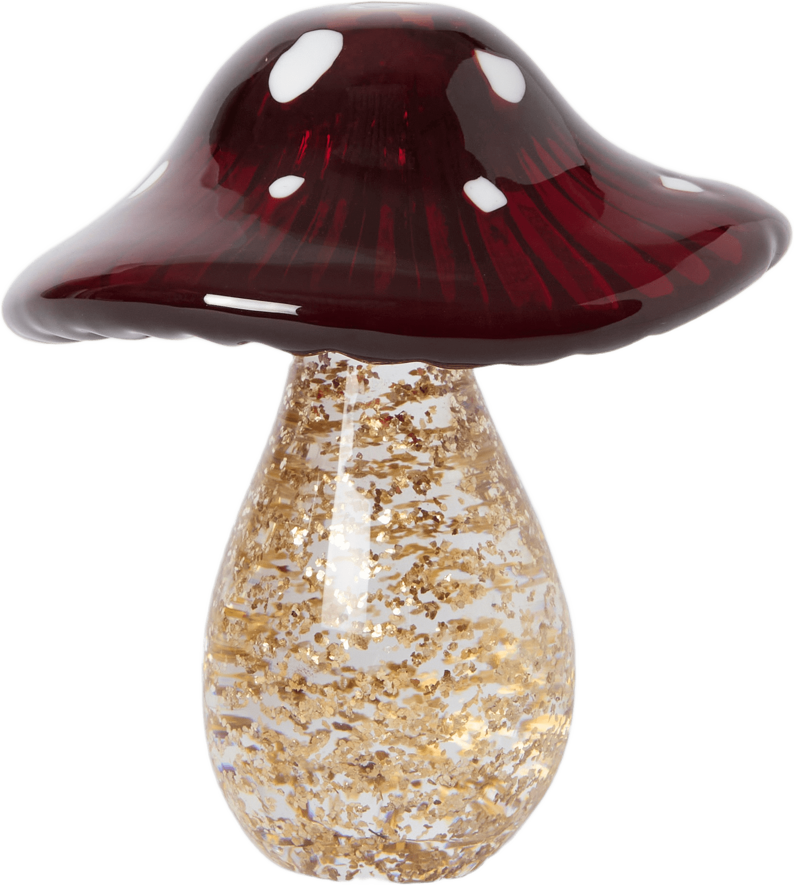 Dekoration i glas flugsvamp 11 cm, från Åhléns Home, i färgen Red.