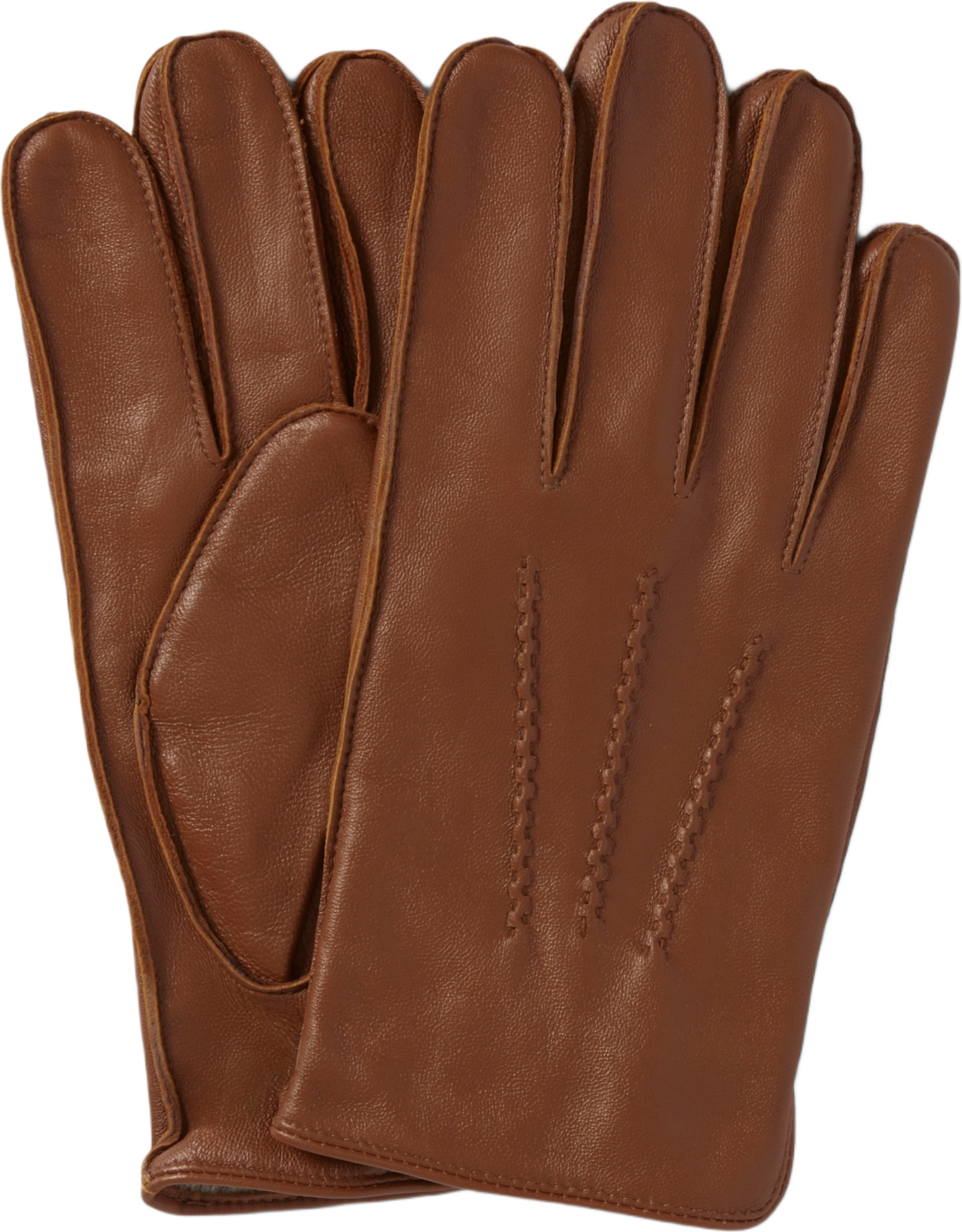 Fodrade skinnhandskar ADAM, från NORVIE, i färgen Cognac.