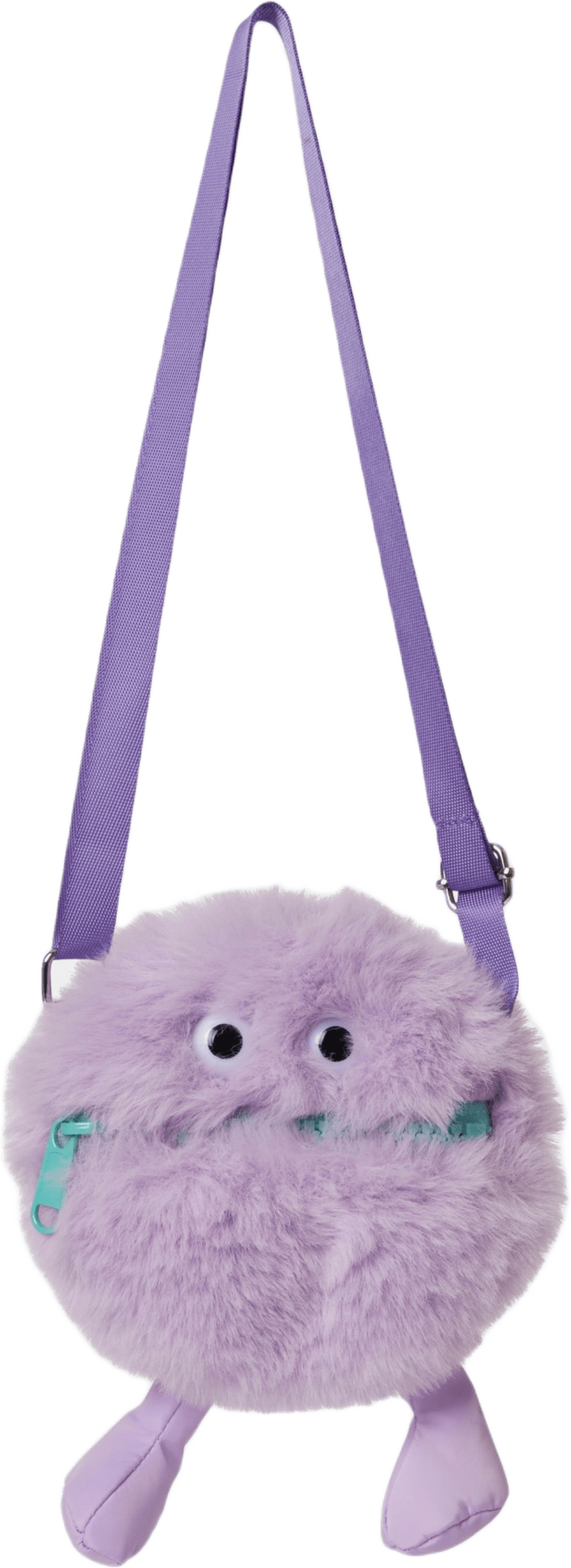 Axelväska i fuskpäls FUZZY, från RIKIKI, i färgen Purple.