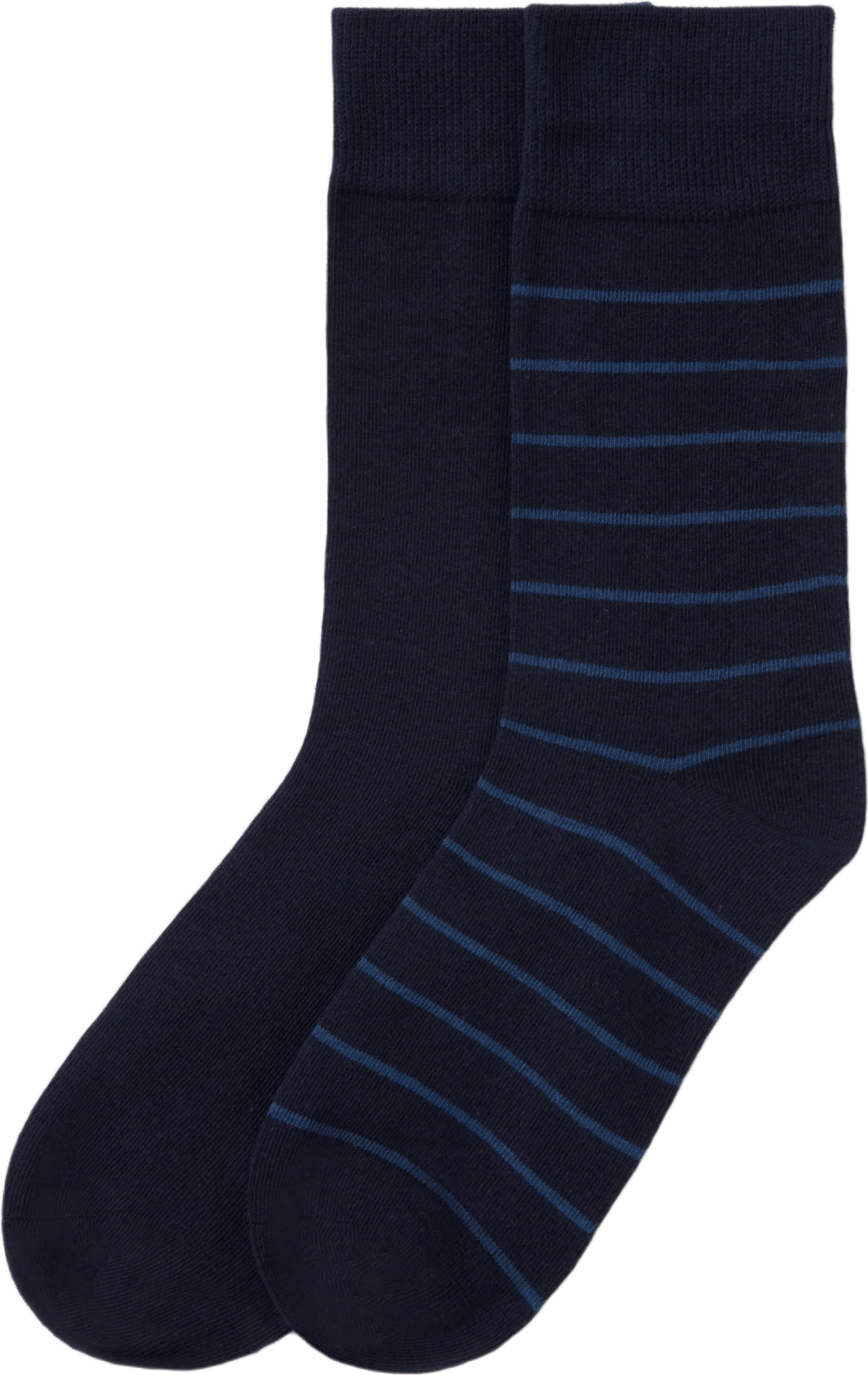 Randiga strumpor, 2-pack, från NORVIE, i färgen Navy.