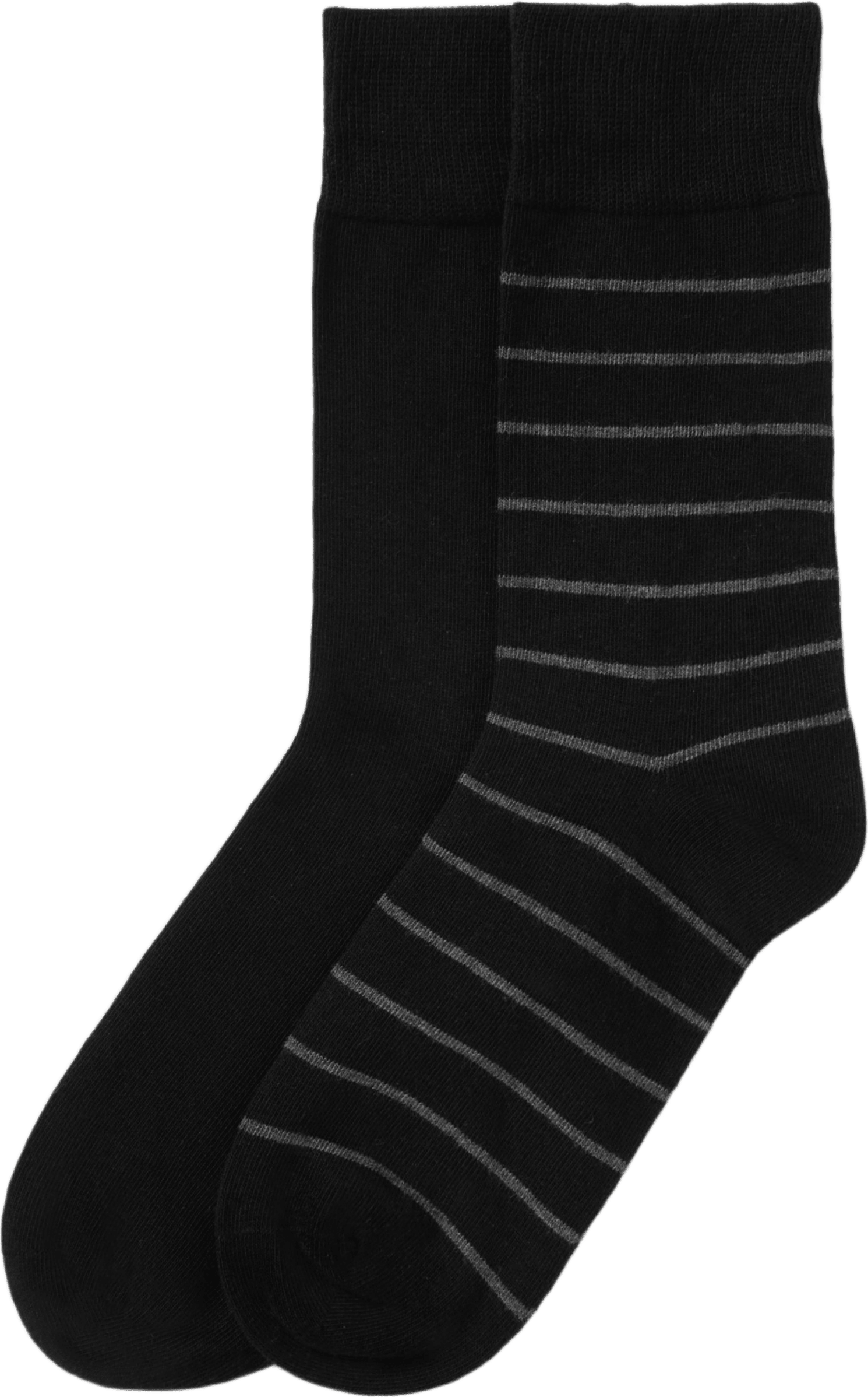 Randiga strumpor, 2-pack, från NORVIE, i färgen Black.