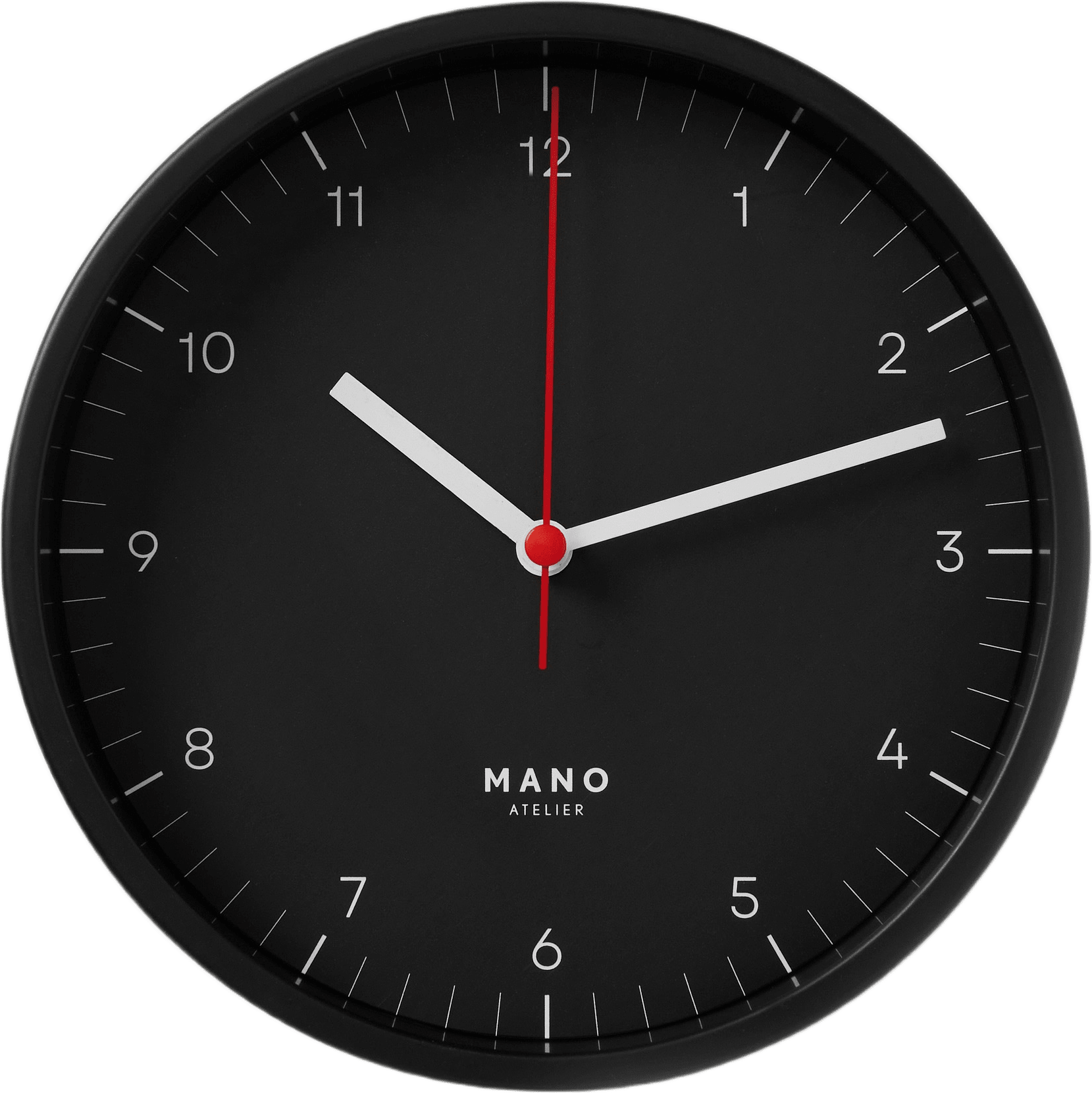 Väggklocka 15 cm, från MANO ATELIER, i färgen Black.