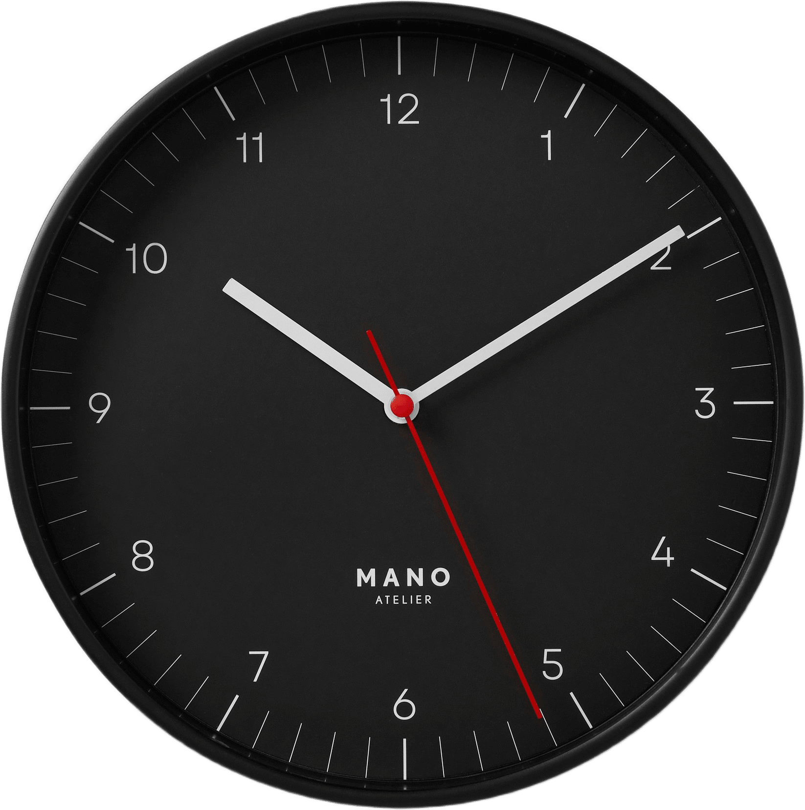 Väggklocka 20 cm, från MANO ATELIER, i färgen Black.
