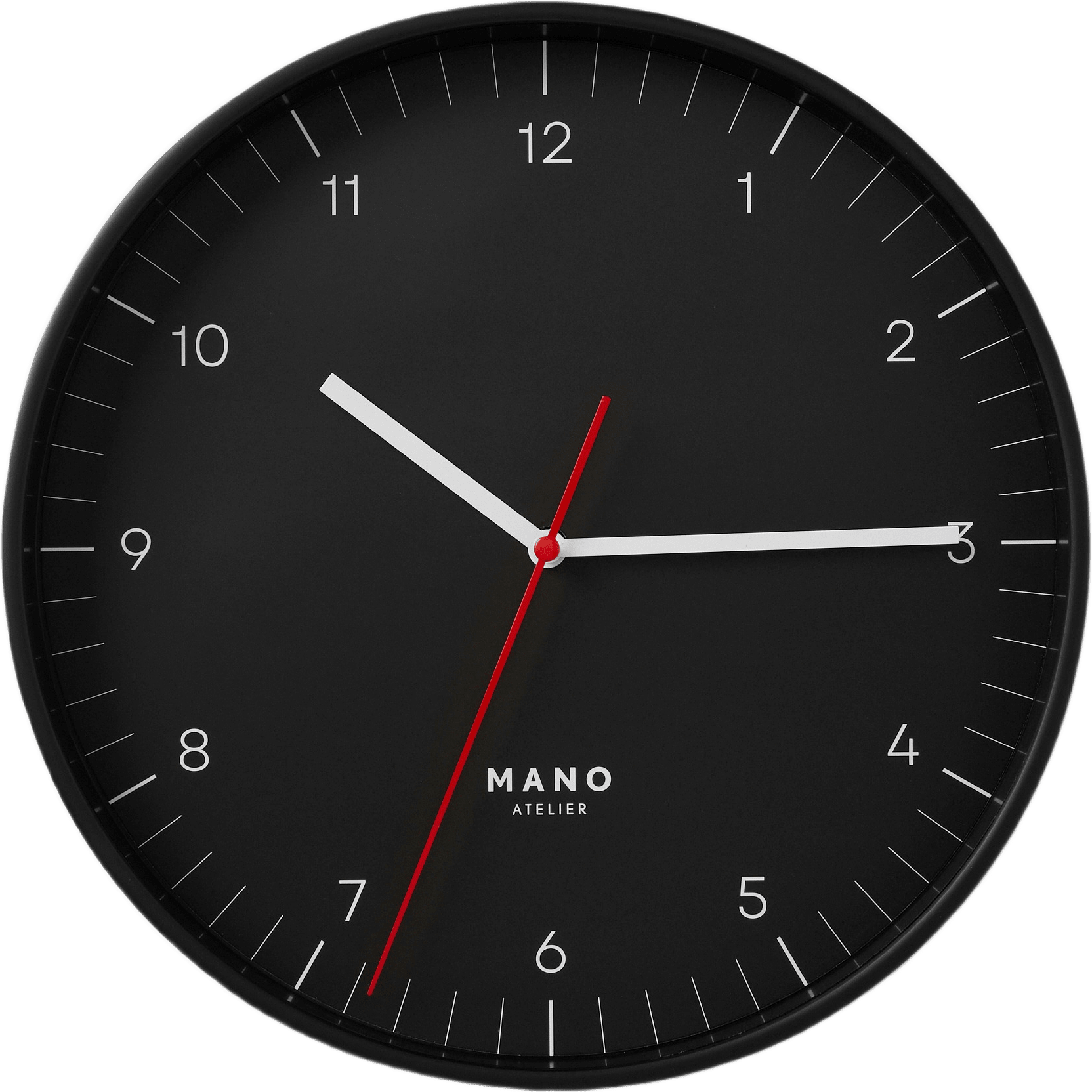 Väggklocka 25 cm, från MANO ATELIER, i färgen Black.