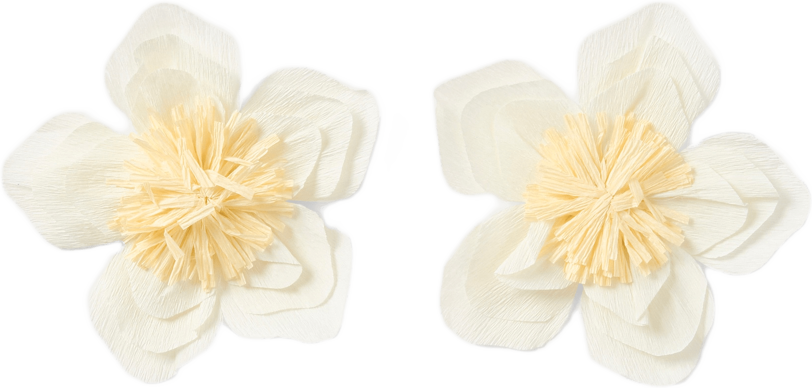 Julpynt pappersblommor, 2-pack, från Åhléns Home, i färgen White/Yellow.