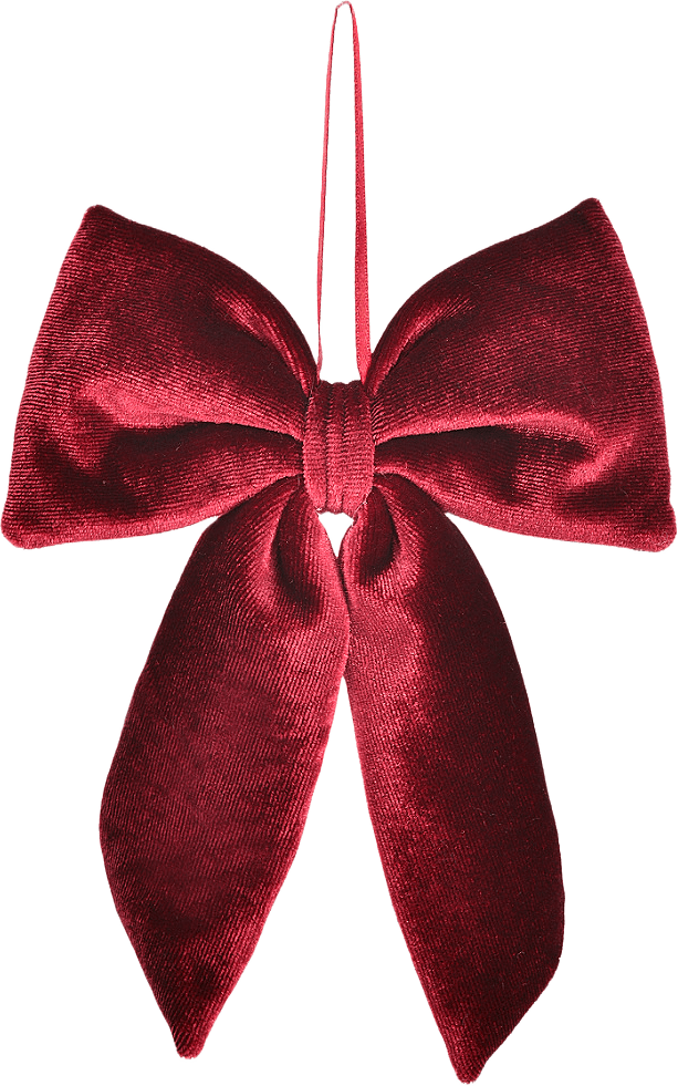 Sammetsrosett BOW 12x15 cm, från Åhléns Home, i färgen Dark Red.
