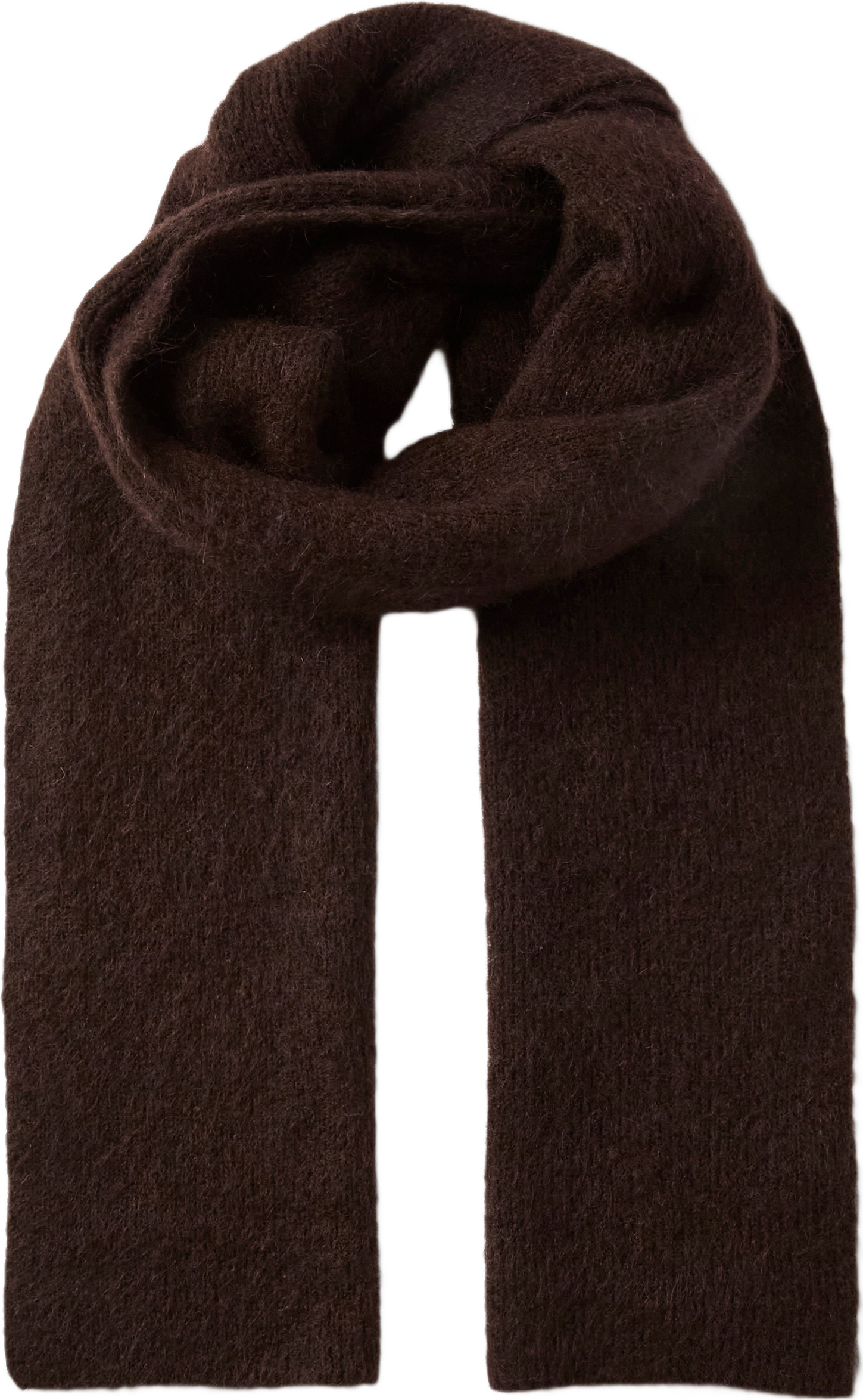 Halsduk i ull- och mohairmix BARBRO, från Wera, i färgen Brown.