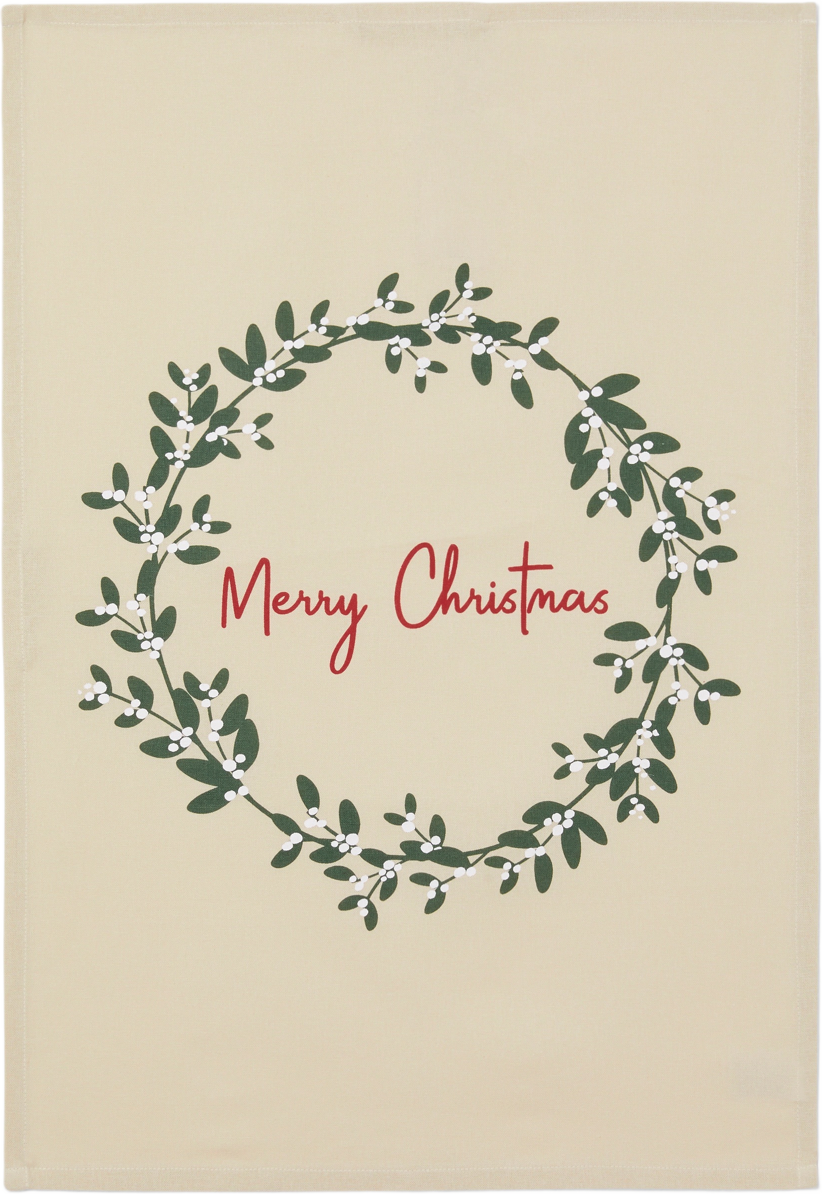 Kökshandduk MERRY CHRISTMAS 50x70 cm, från Åhléns Home, i färgen Beige.