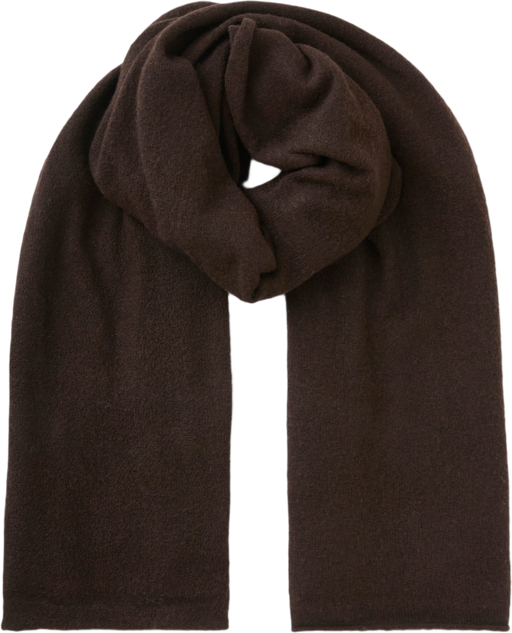 Halsduk med rullad kant IRMA, från Å WOMAN, i färgen Dark Brown.