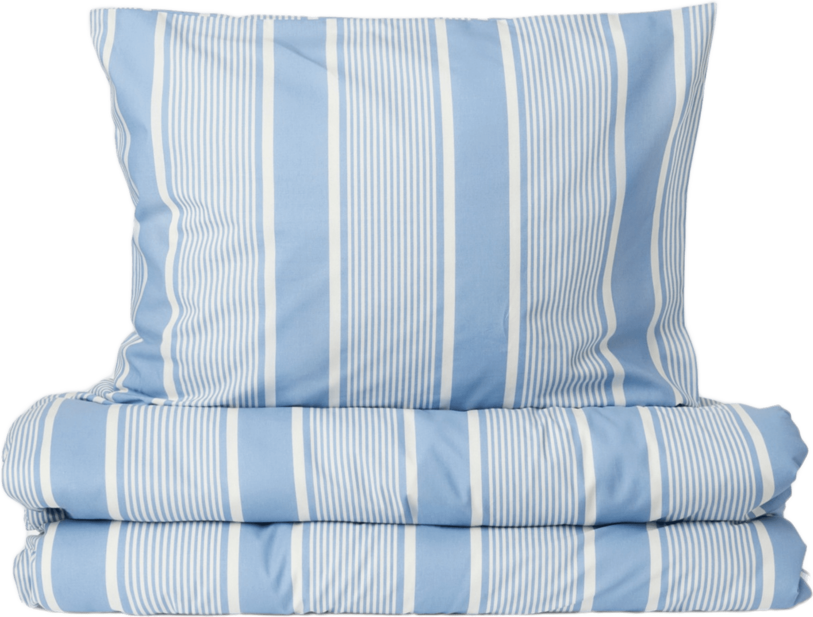 Bäddset NORA 150x210 cm, från Åhléns Home, i färgen Blue Stripe.