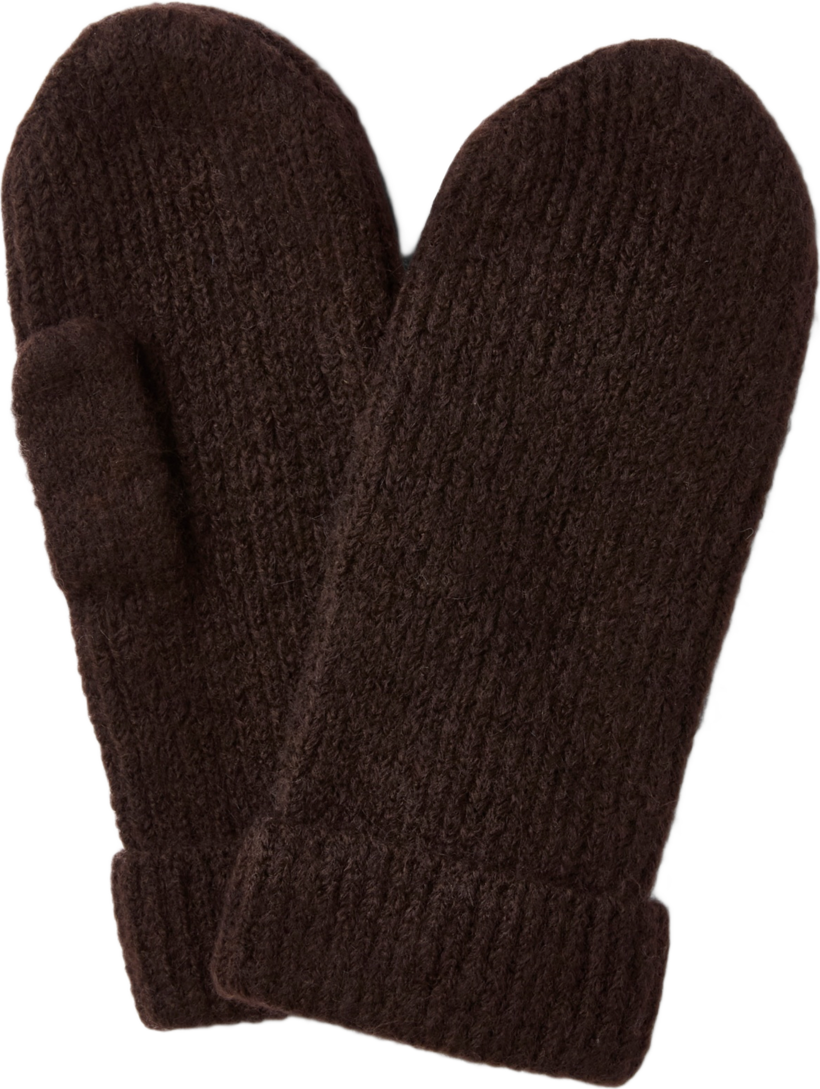 Ribbstickade tumvantar JUNI, från Å WOMAN, i färgen Dark Brown.